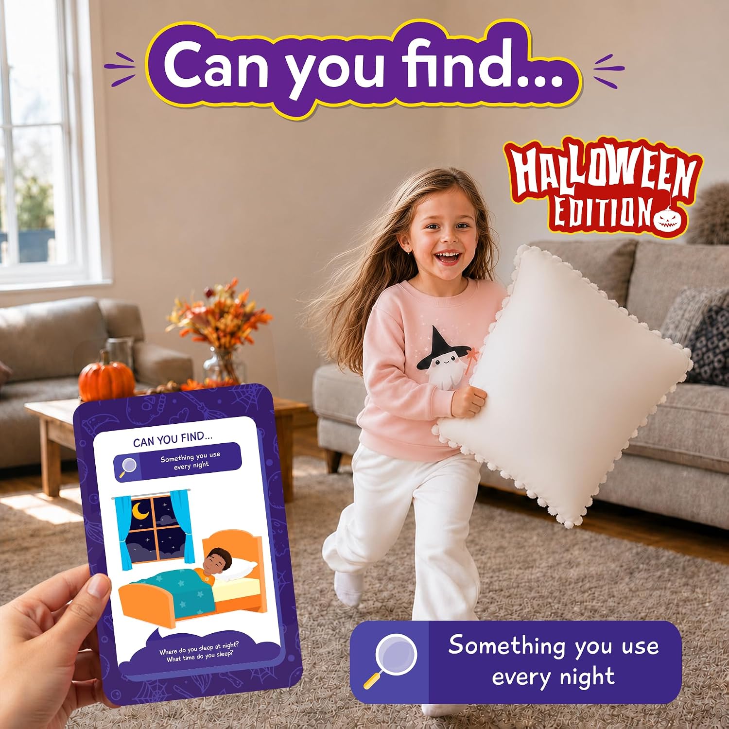 Detalle 2 de Skillmatics Found It Halloween Scavenger Hunt Game, 50 Cards, Ages 4–7