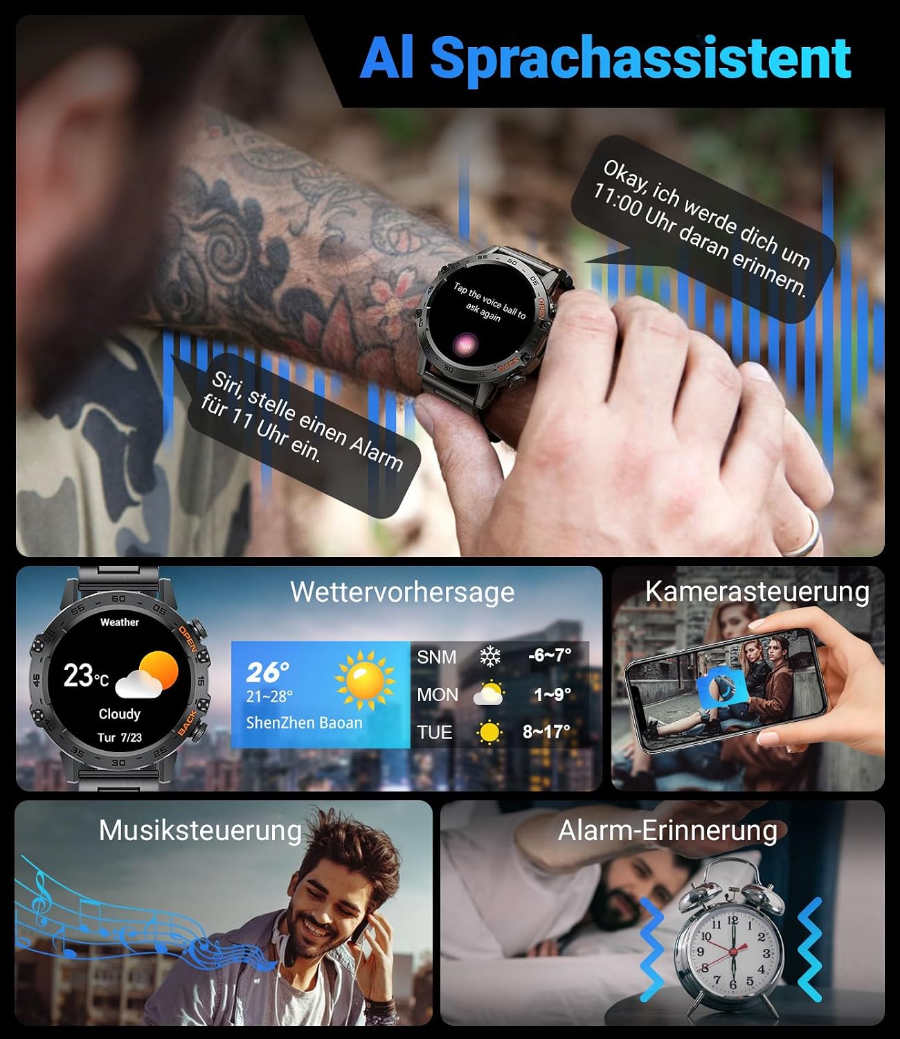Thumbnail 5 de LIGE Smartwatch 1,39 Zoll