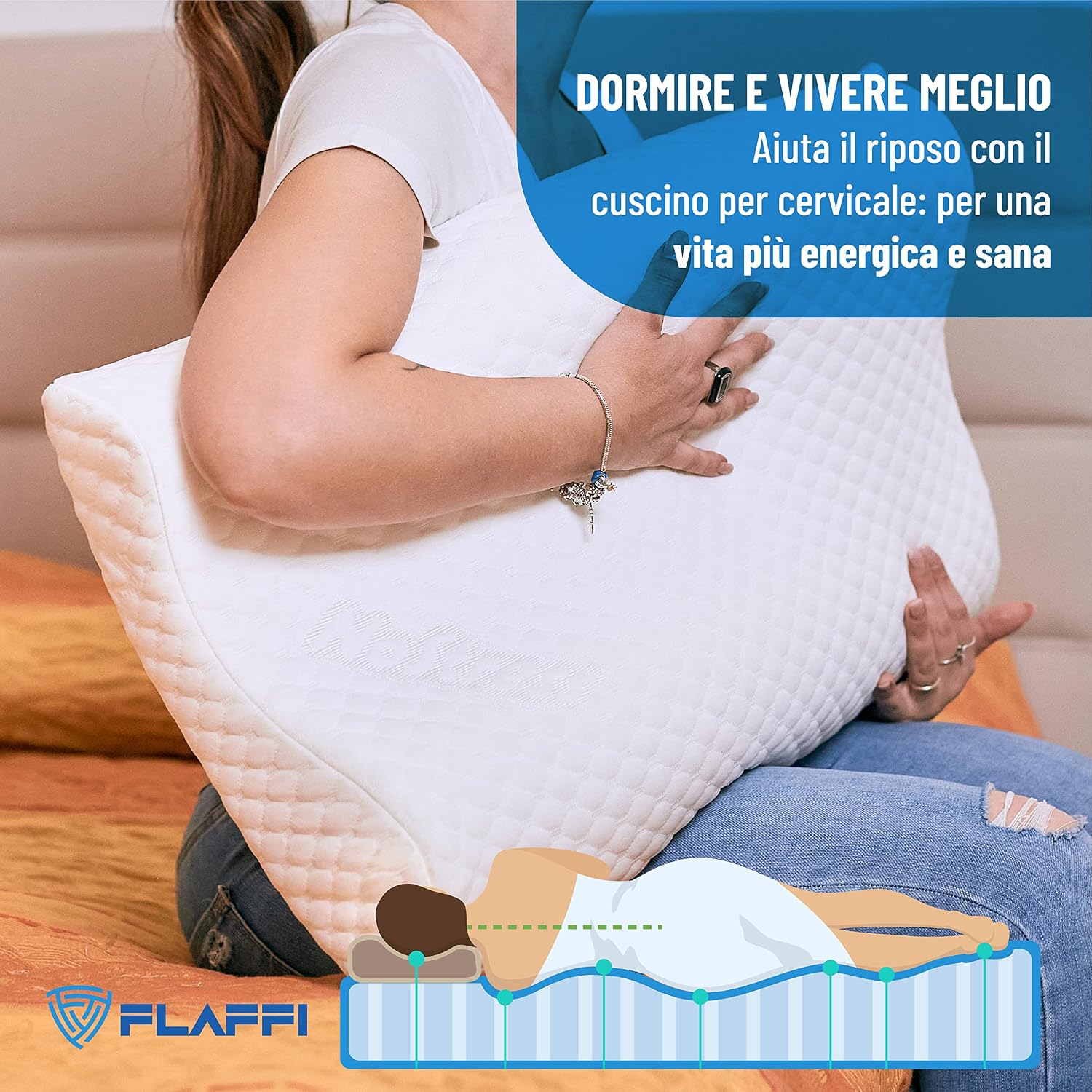 Thumbnail 6 de Cuscino cervicale Flaffi Memory Foam 70x40x12
