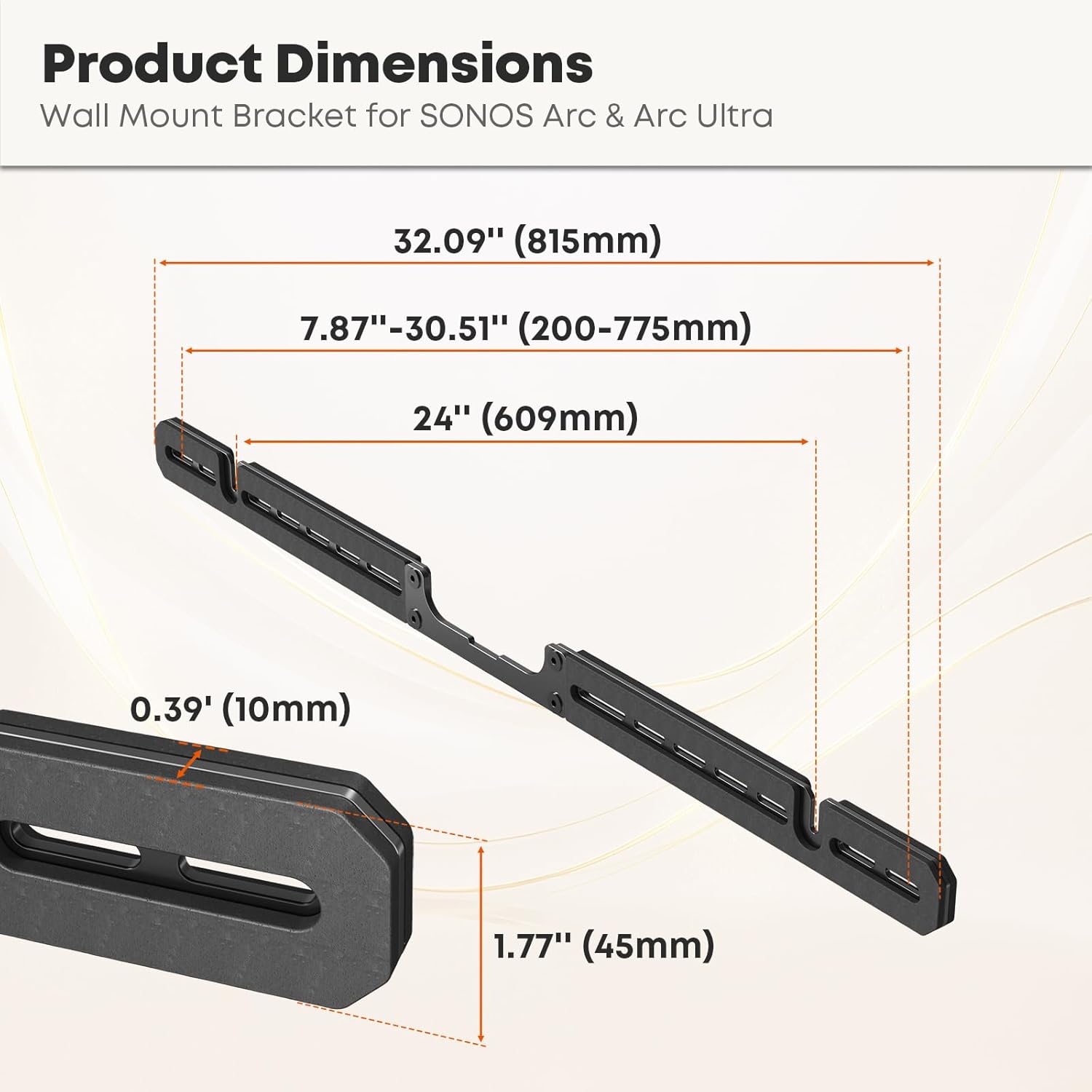 Thumbnail 5 de PUTORSEN Soundbar Wall Mount for Sonos Arc & Arc Ultra