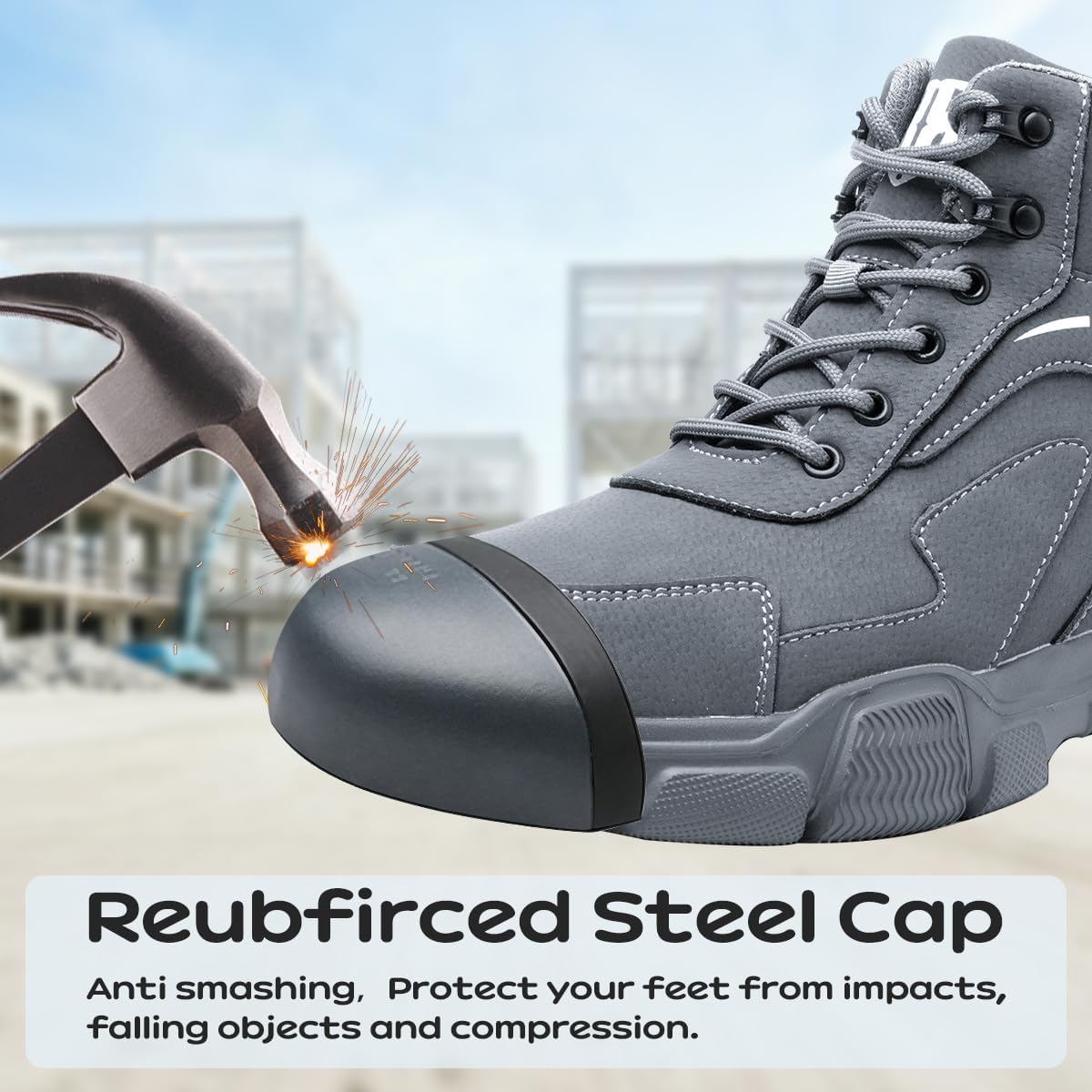 Thumbnail 2 de Bawalon safety boots with steel cap – lightweight, water resistant, non-slip work shoes