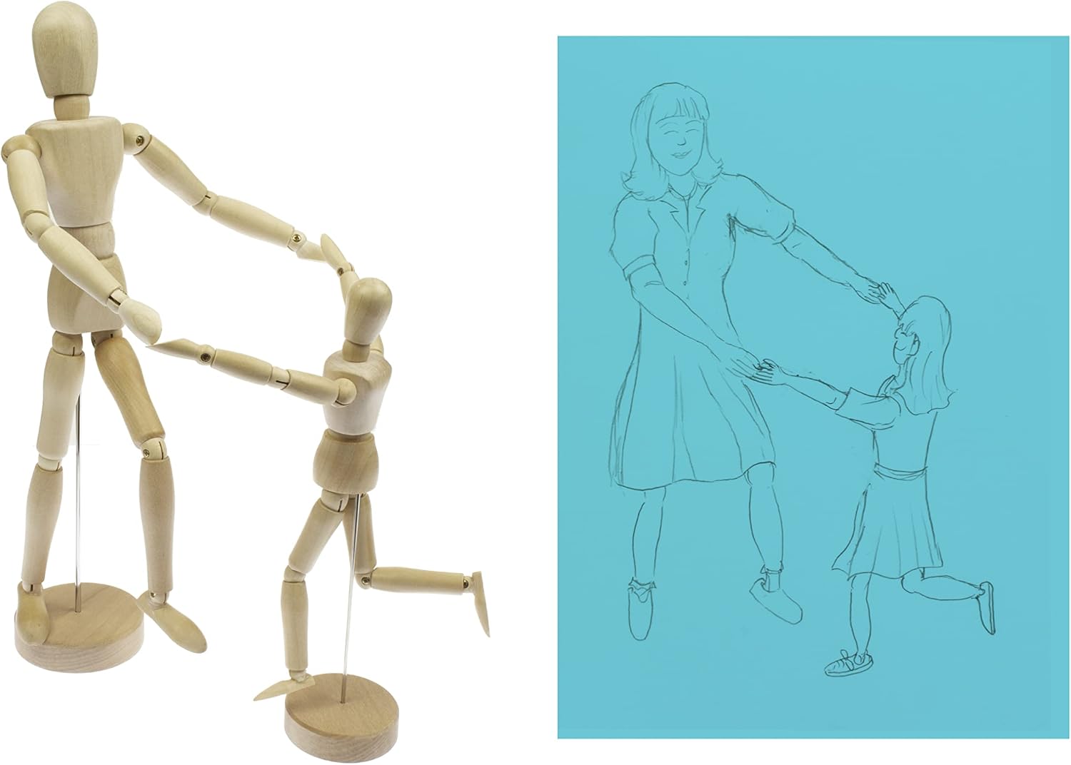 Detalle de Mannequin articulé flexible en bois de buis Kangaro (30 cm)