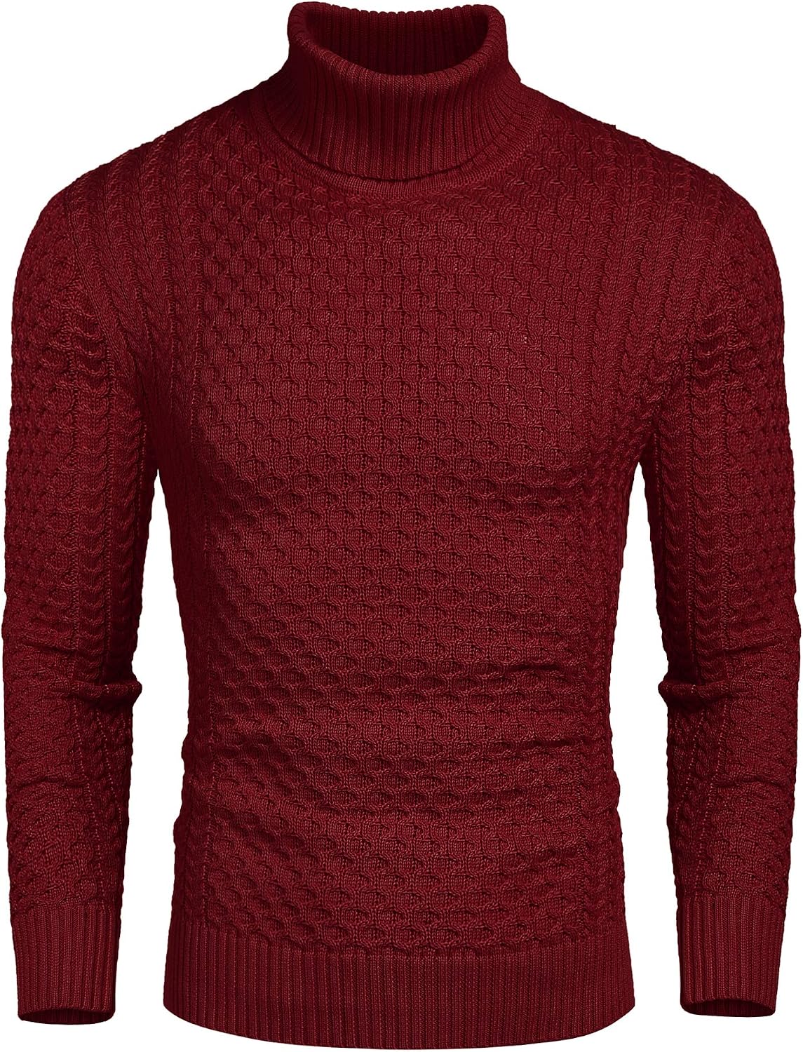 Detalle de COOFANDY Pull col roulé homme — Tricot chaud et ajusté pour l’hiver