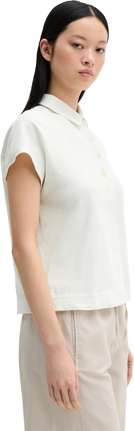 Detalle de Marc O'Polo Ärmelloses Poloshirt Loose aus Reiner Bio-Baumwolle