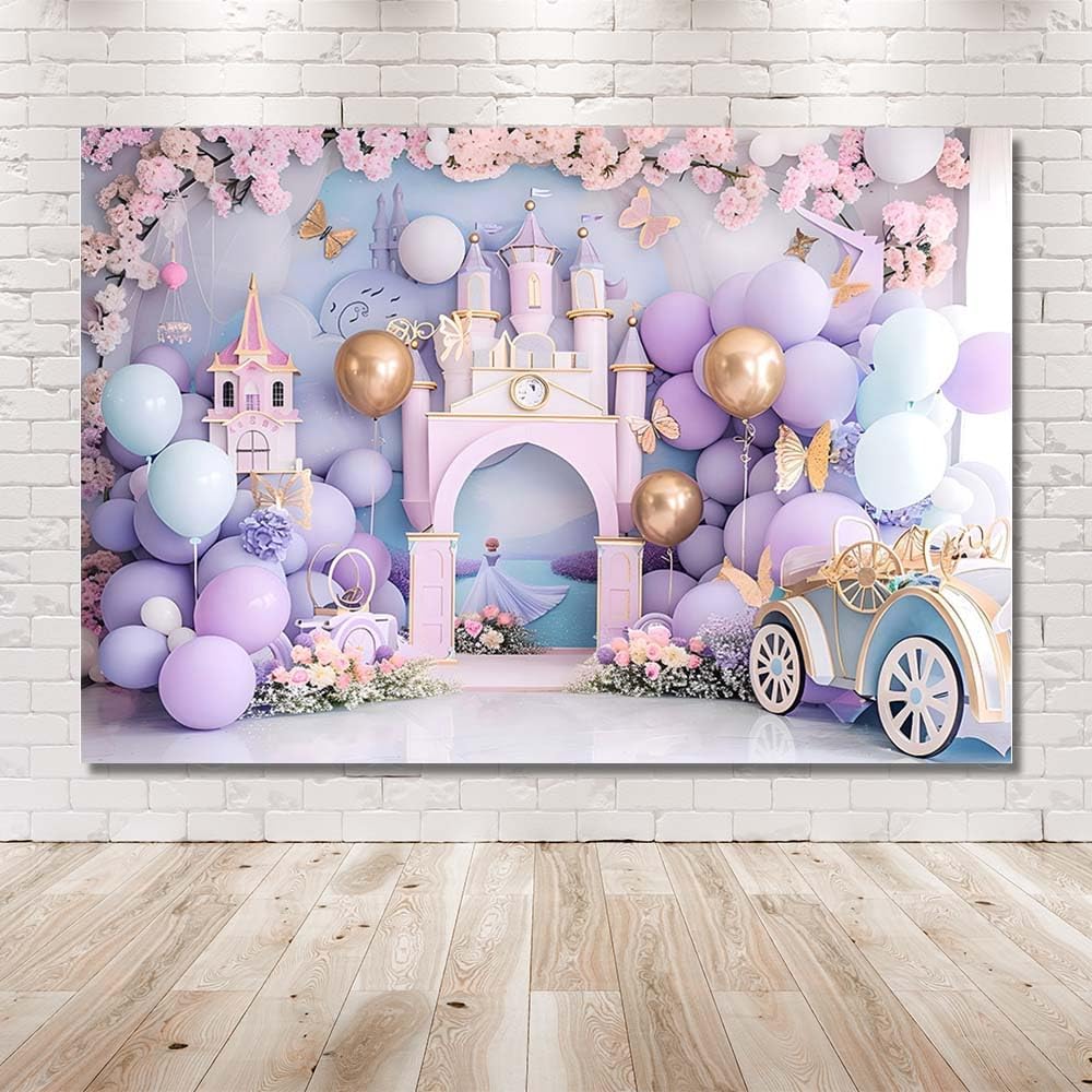 Thumbnail 3 de Mehofond 10x7ft Purple Birthday Backdrop