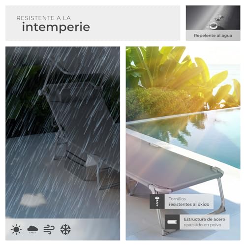 Thumbnail 6 de tectake Set de tumbonas plegables jardín exterior