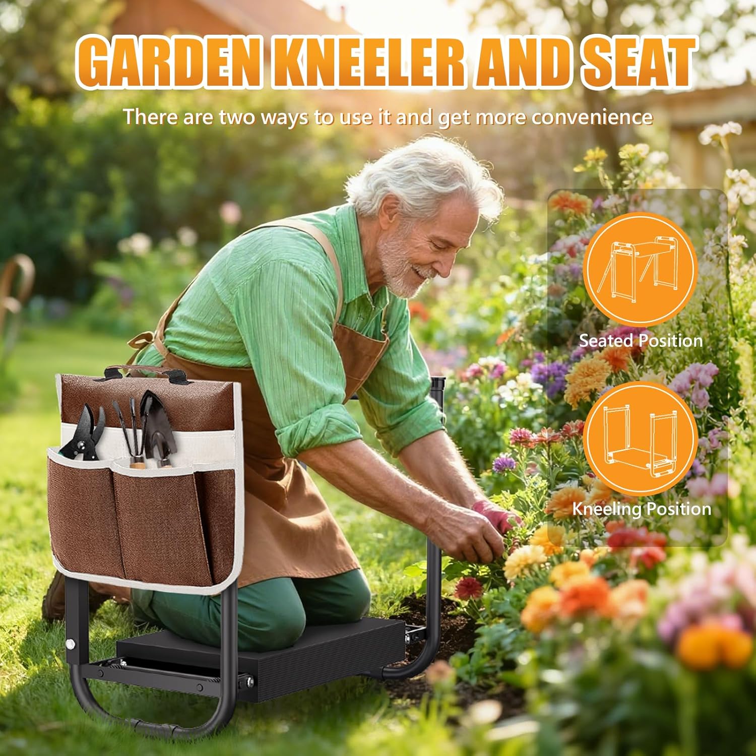 Thumbnail 3 de Seasky Garden Kneeler Seat with 400 lb capacity