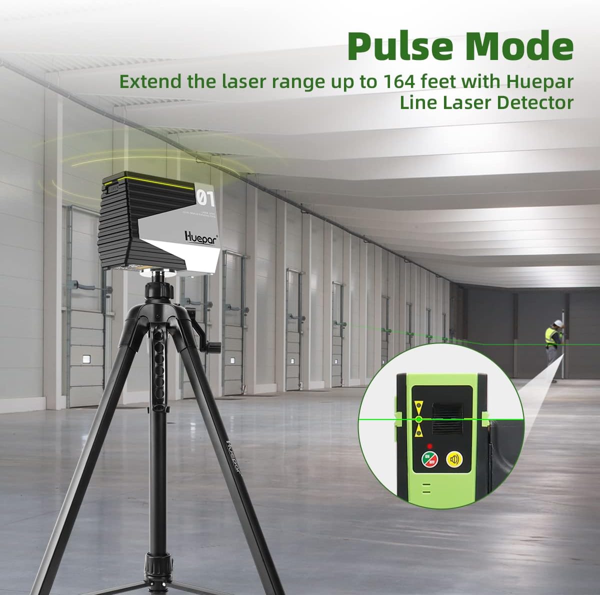 Thumbnail 4 de Huepar grünes Kreuzlinien-Nivelliergerät E011G mit Bewegungssensor & Pulsmodus – selbstnivellierend