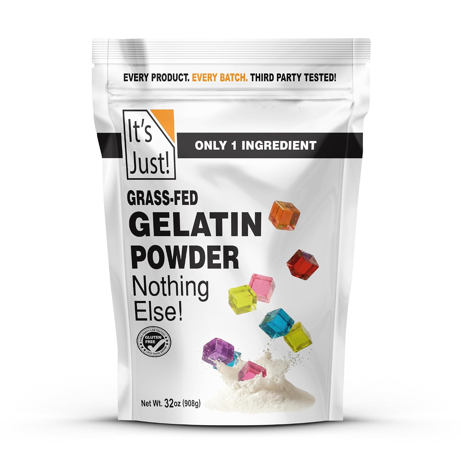 Detalle de It's Just! Grass-Fed Gelatin Powder, Unflavored, 2 lb