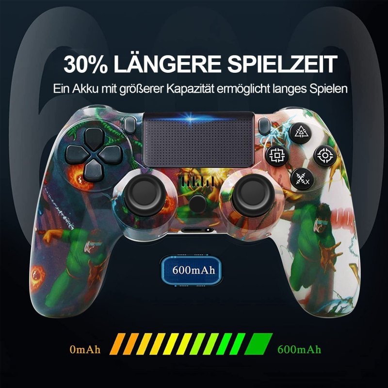 Detalle 2 de Kinsi P4YXSB Gamepad para PS4 Hulk: mando inalámbrico con vibración y batería de 600 mAh