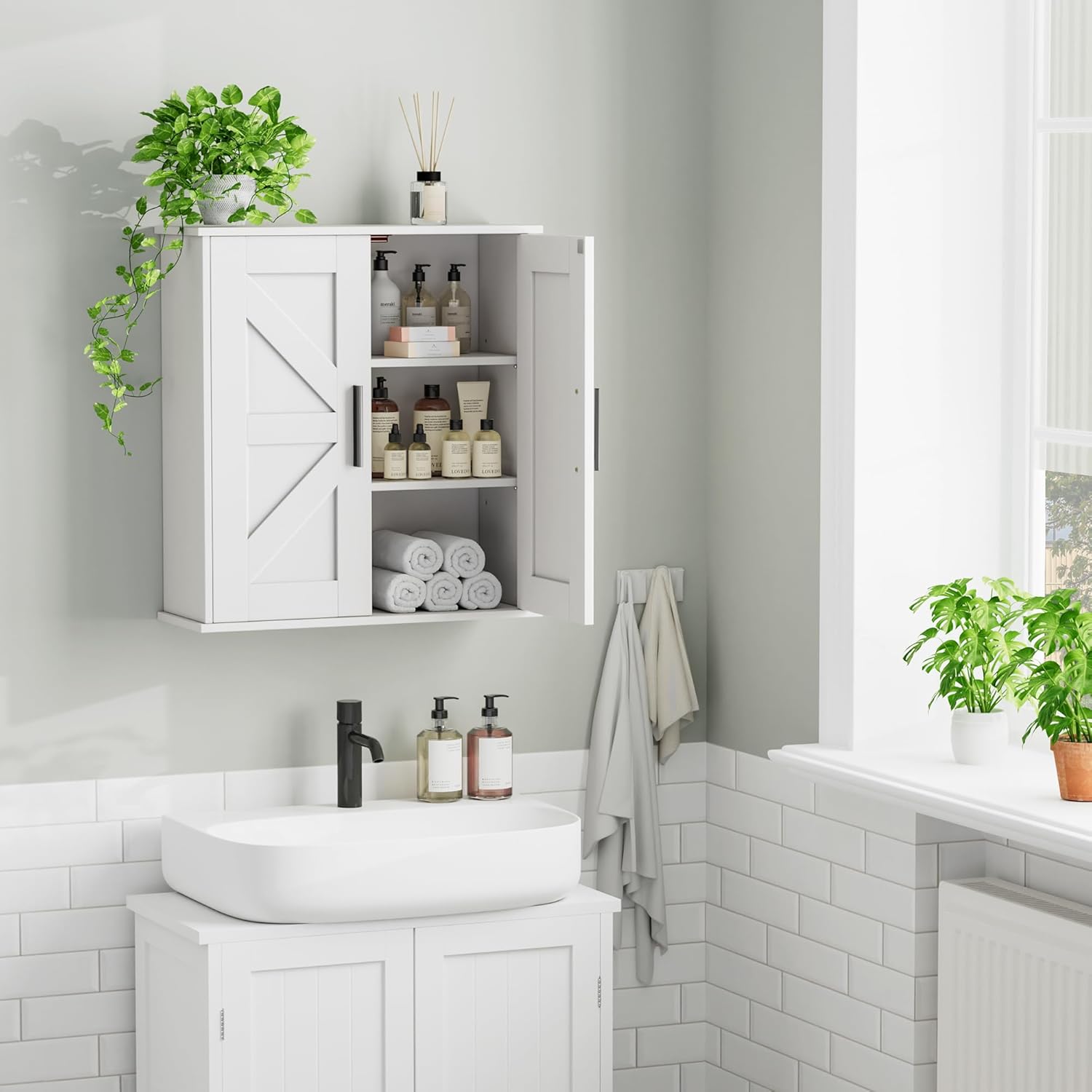 Thumbnail 6 de Homleke Bathroom Wall Cabinet 7.9" D 🚪