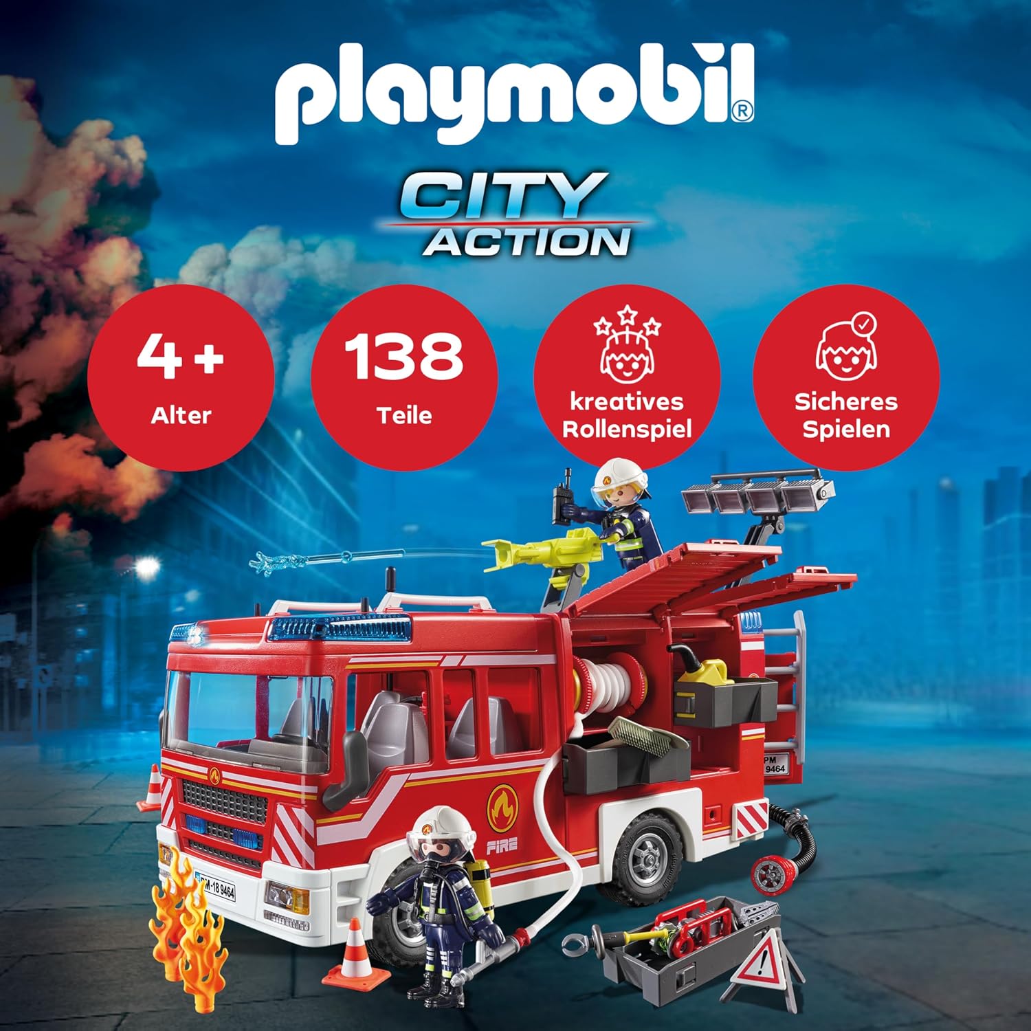 Thumbnail 2 de PLAYMOBIL City Action 9464 Feuerwehr-Rüstfahrzeug mit Licht und Sound – 138-teiliges Set ab 5 Jahren