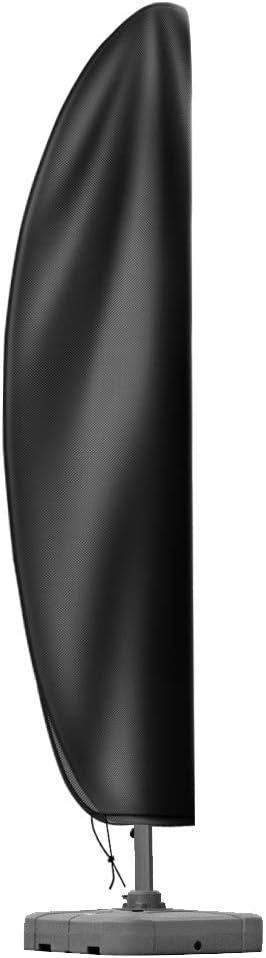 OKPOW Waterproof Cantilever Parasol Cover (420D Oxford) with Zip, 280 x 81/45 x 30cm