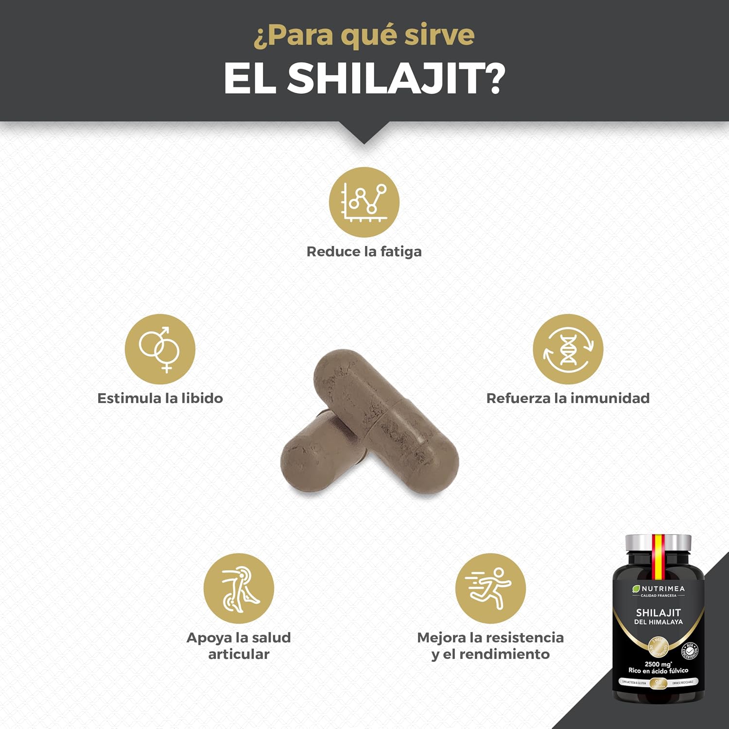 Detalle 2 de Nutrimea Shilajit 2500 mg cápsulas veganas