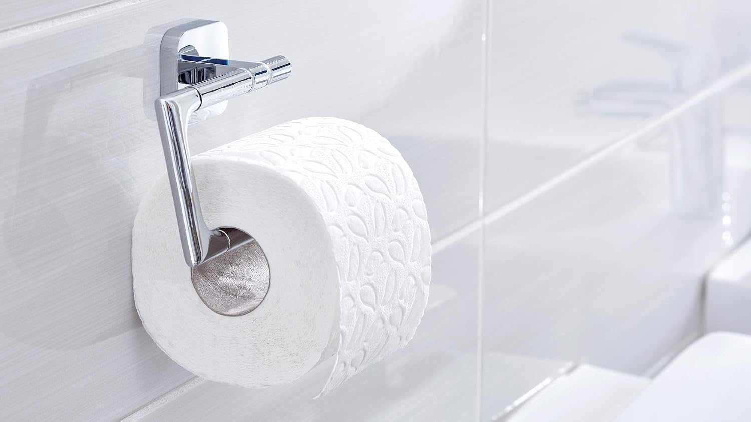 Detalle de tesa Aluxx double panier de douche – fixation sans perçage en aluminium chromé