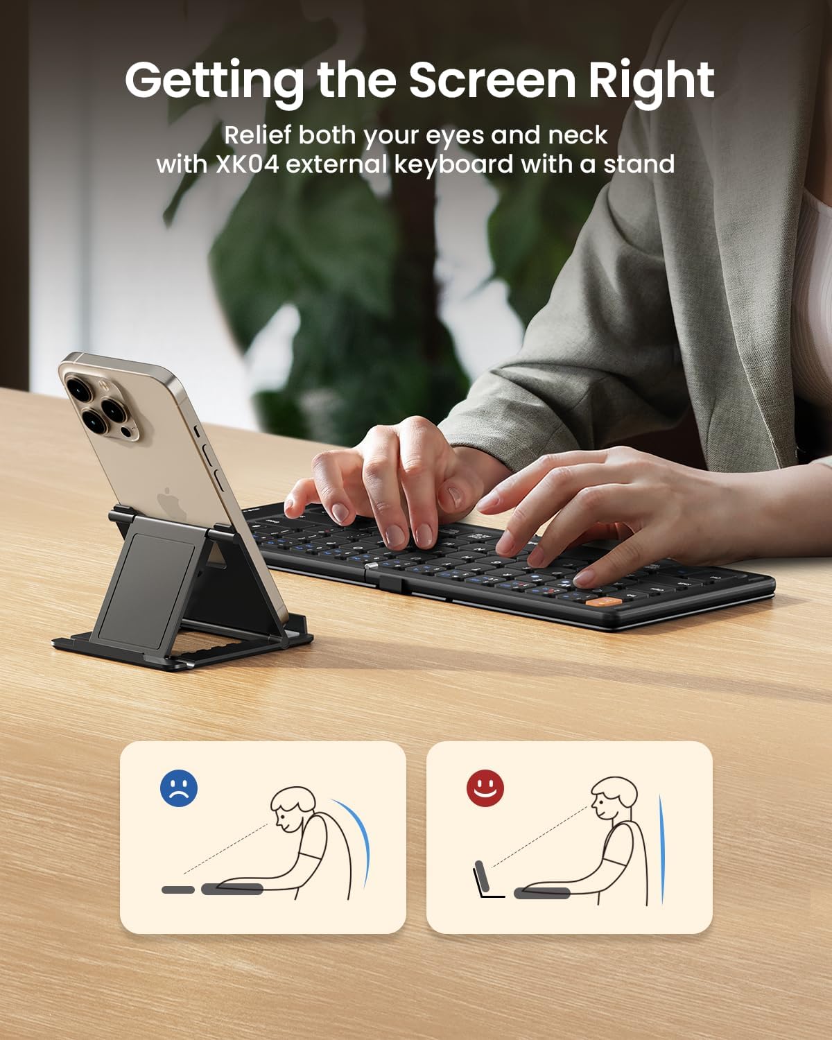 Detalle 2 de ProtoArc XK04 Foldable Bluetooth Keyboard 221g