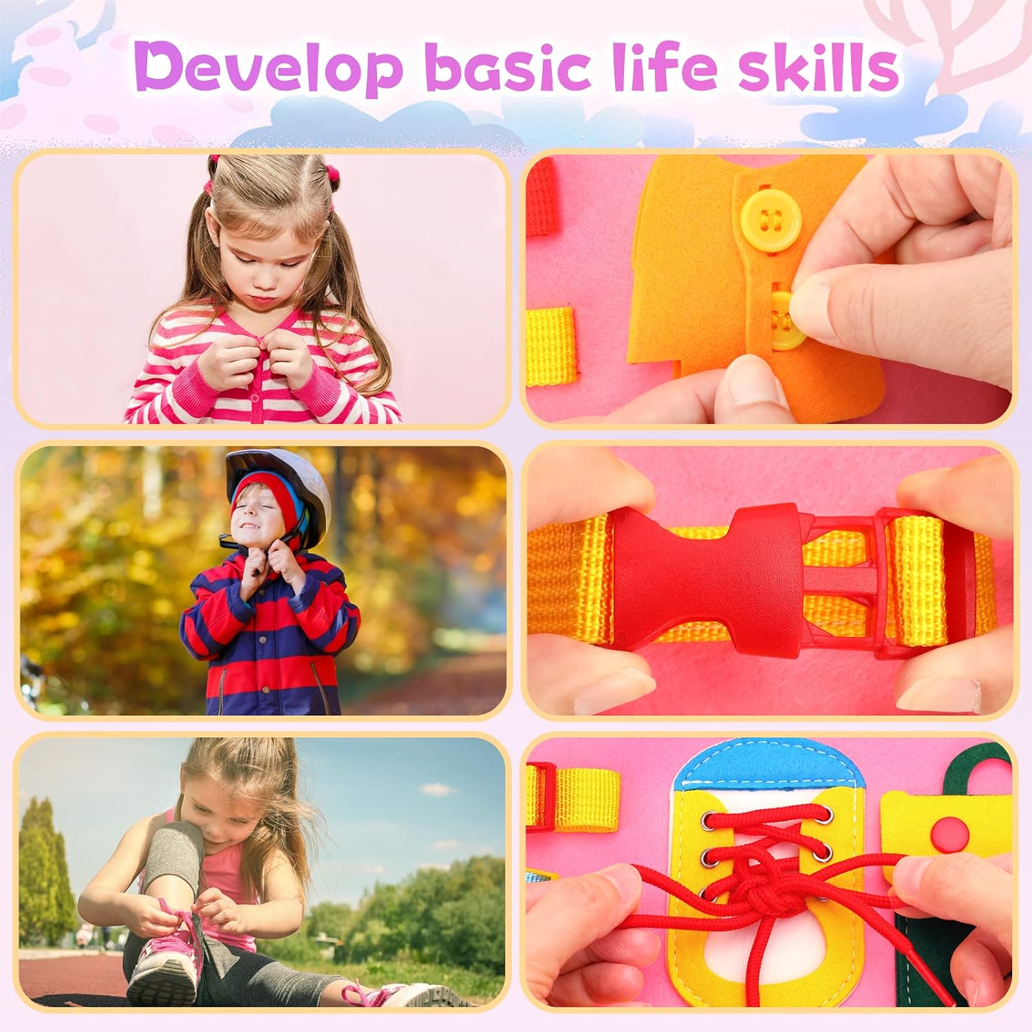 Detalle 2 de Montessori busy board for toddlers 1-3 years