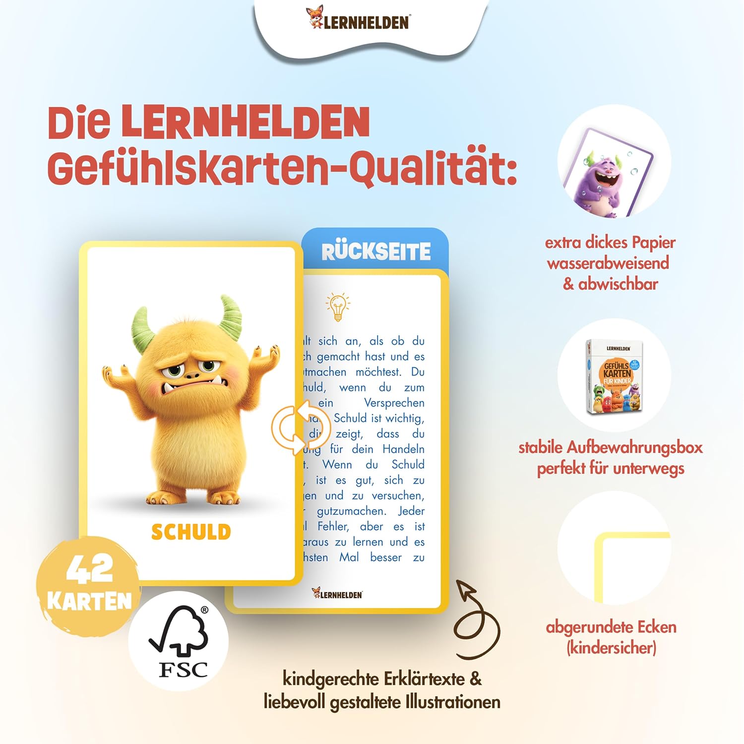 Detalle de 42 Gefühlskarten für Kinder für Emotionsspiel