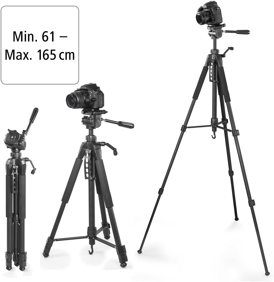 Thumbnail 4 de Hama Action 165 3D Kamera-Stativ (61–165 cm) inkl. Handy-Halter, 3-Wege-Kopf, schwarz