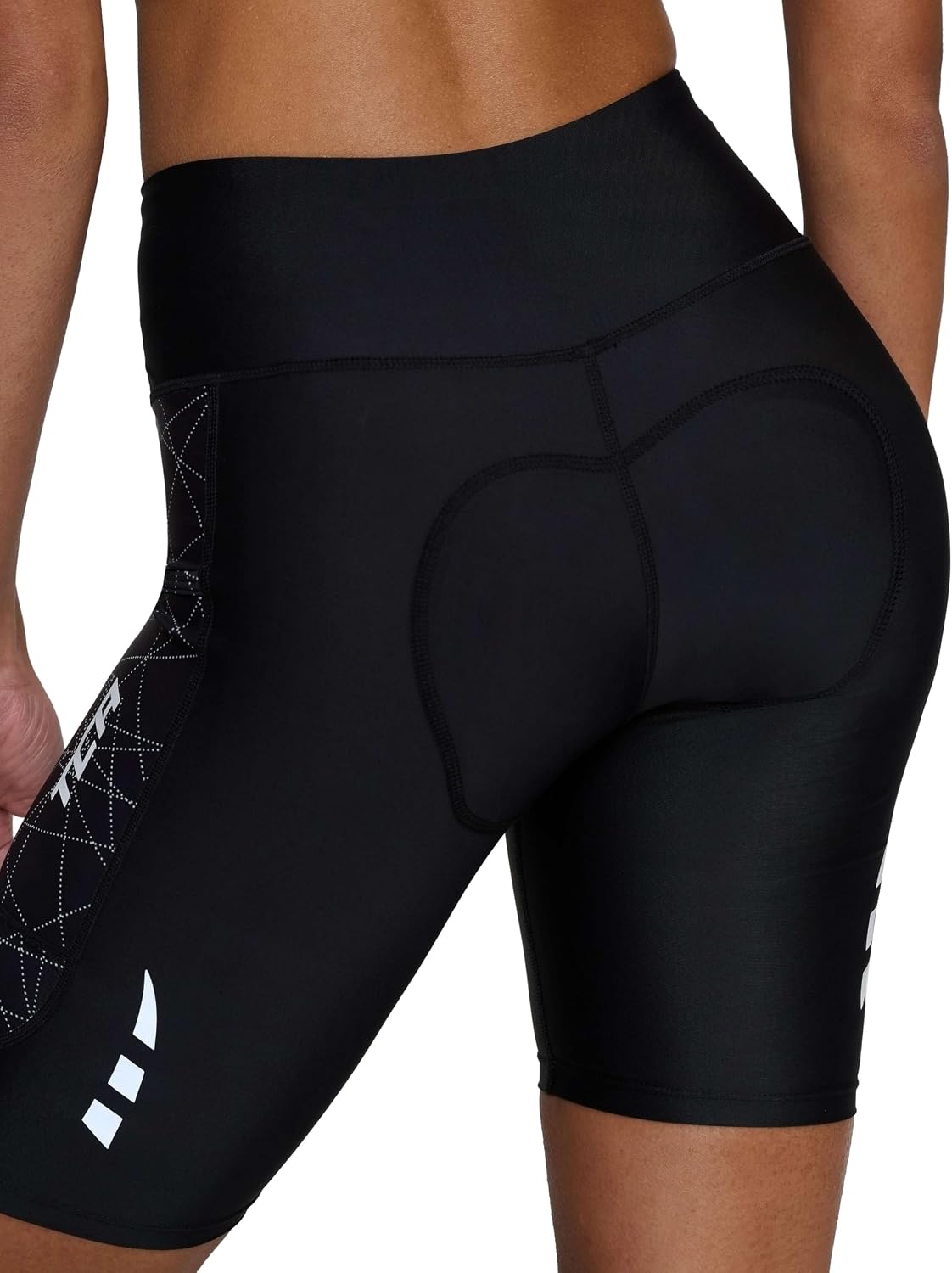 Detalle de TCA Leggings da Ciclismo 3/4 Imbottiti per Donne – Vita alta, design traspirante con tasche antiscivolo