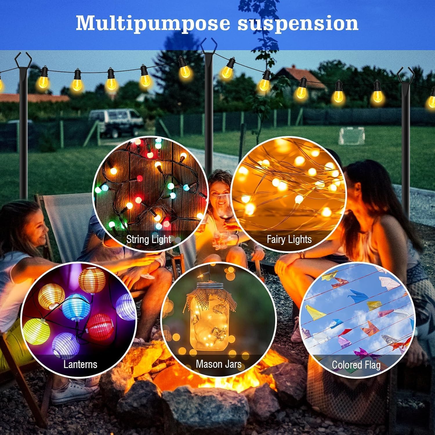 Thumbnail 1 de HoldOneLight 4 Pack string light poles