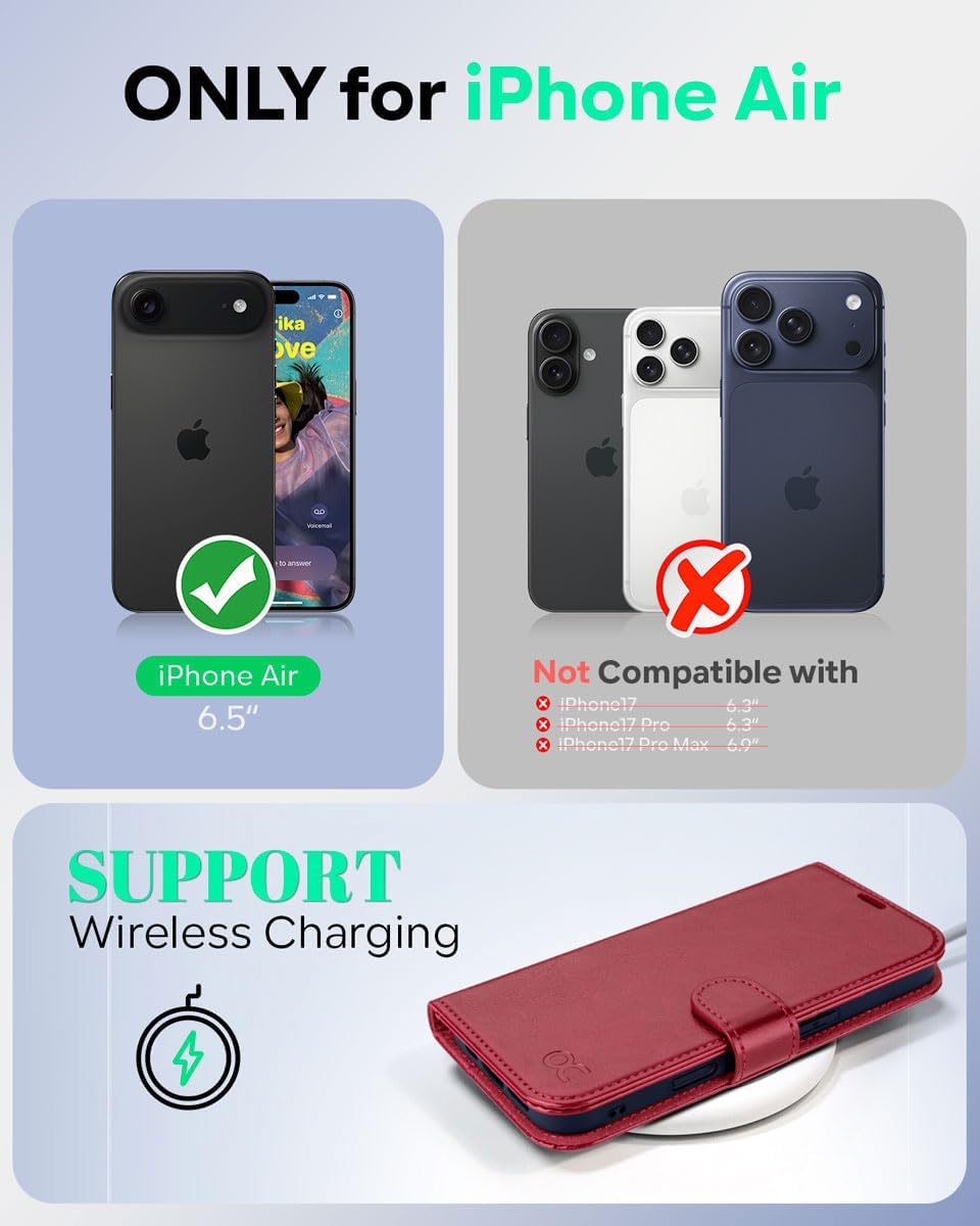Thumbnail 1 de OCASE Hülle für iPhone Air 5G mit Kartenfach, Magnet, RFID-Blocker und Ständerfunktion