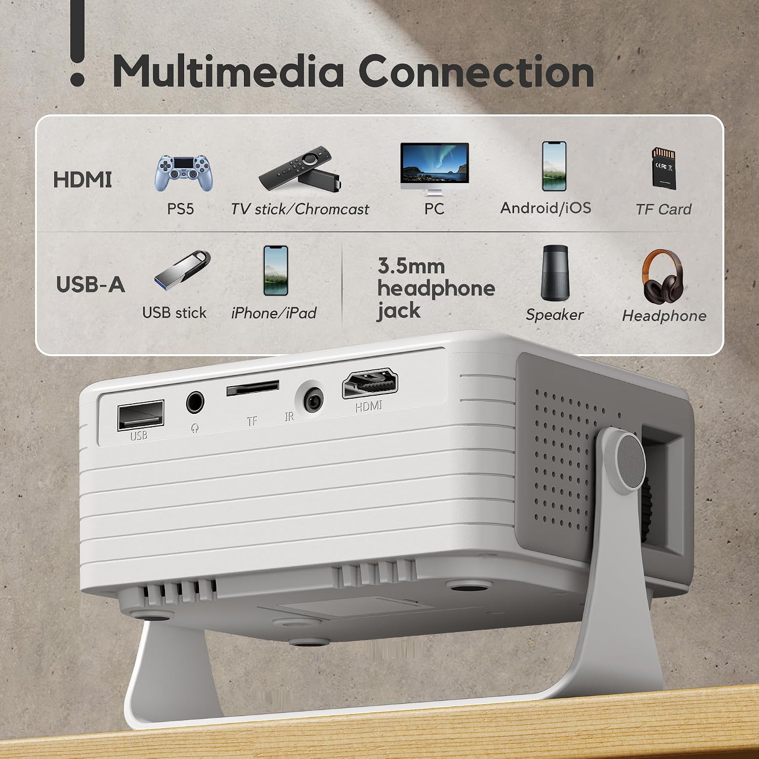 Thumbnail 6 de AKIYO mini projector 1080P