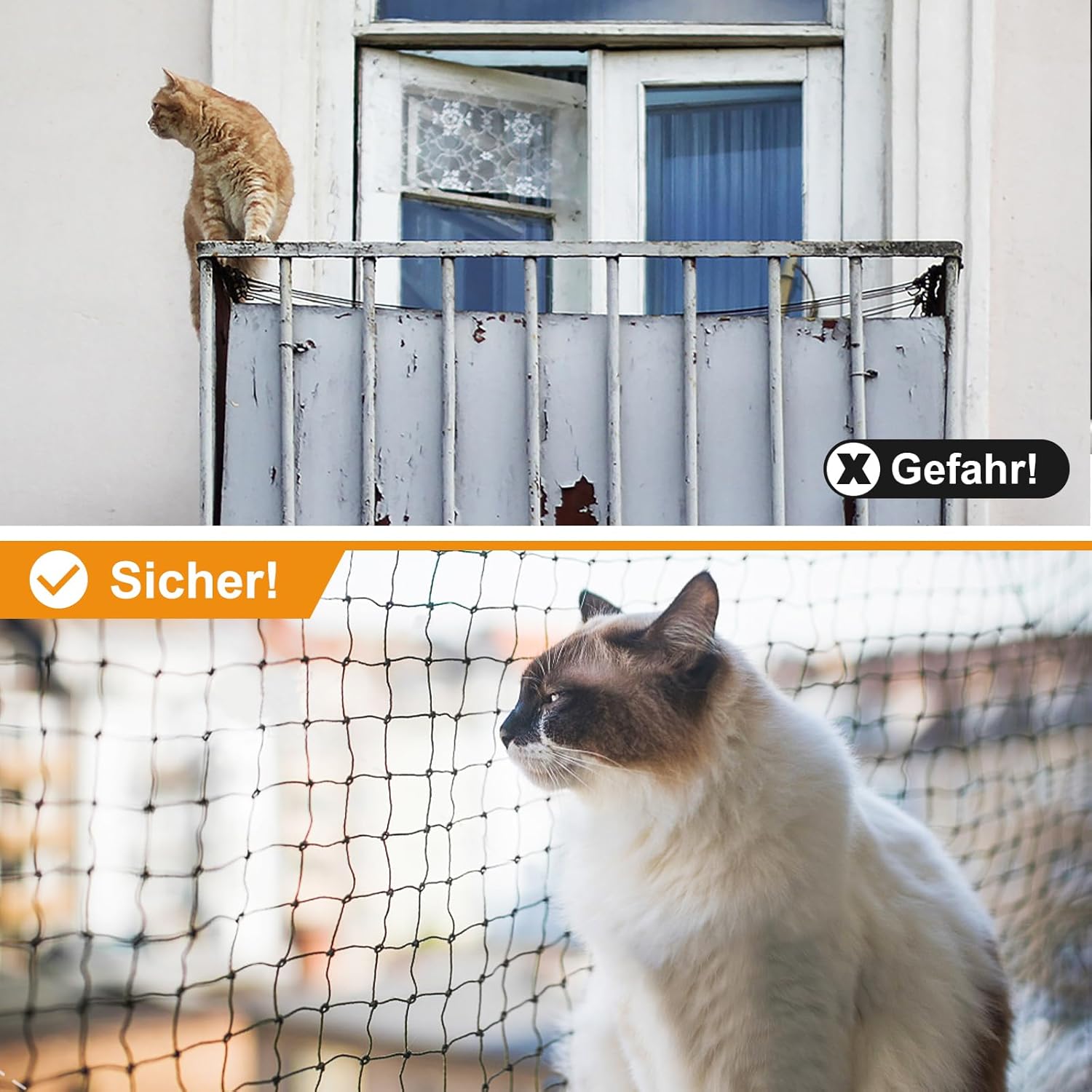 Thumbnail 4 de Aystkniet katzennetz Balkon 4 x 2 m