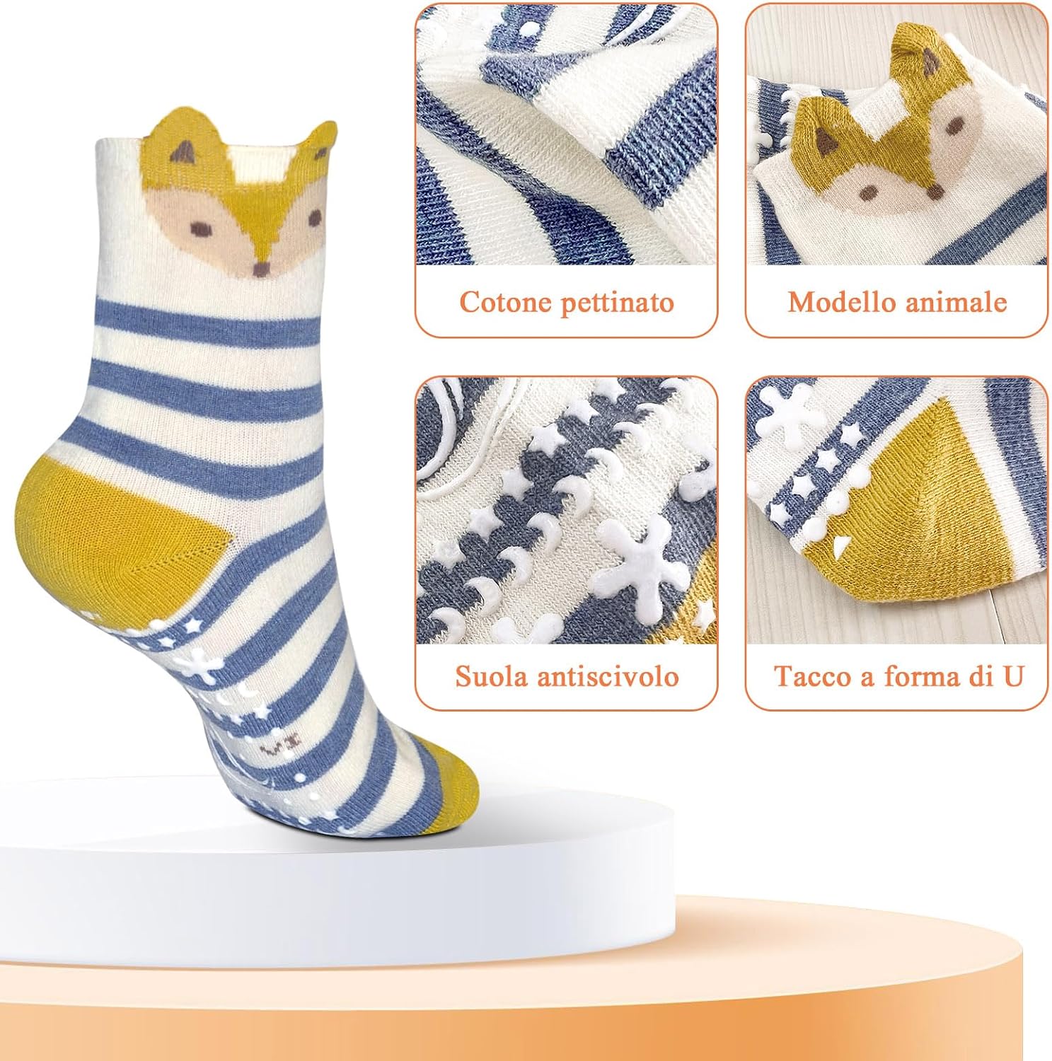 Detalle de ZFSOCK Calze Antiscivolo Bambino 5 Paia