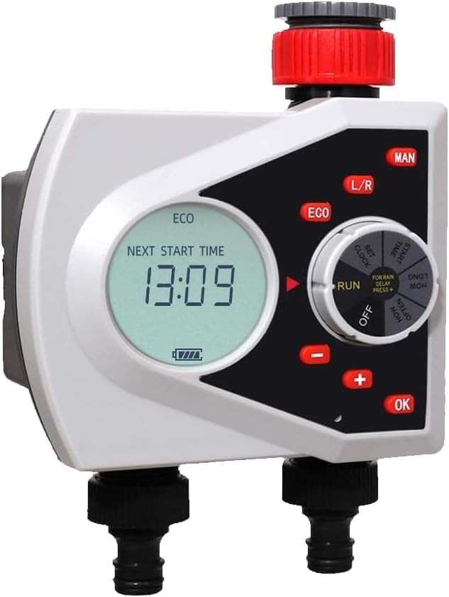 Detalle de Garden Hose Tap Timer with Two Outlets Irrigation Controller (watering computer)
