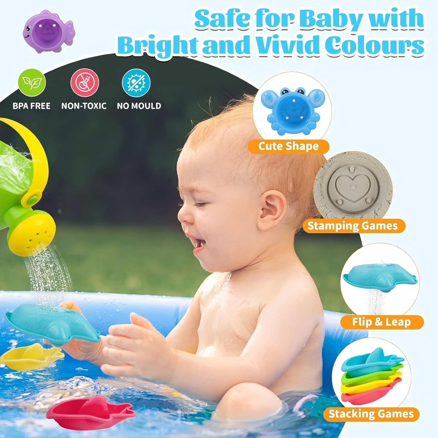 Thumbnail 5 de Baby Bath Toys for 1–5 Year Olds: 10-Piece Mould-Resistant Set for Toddlers