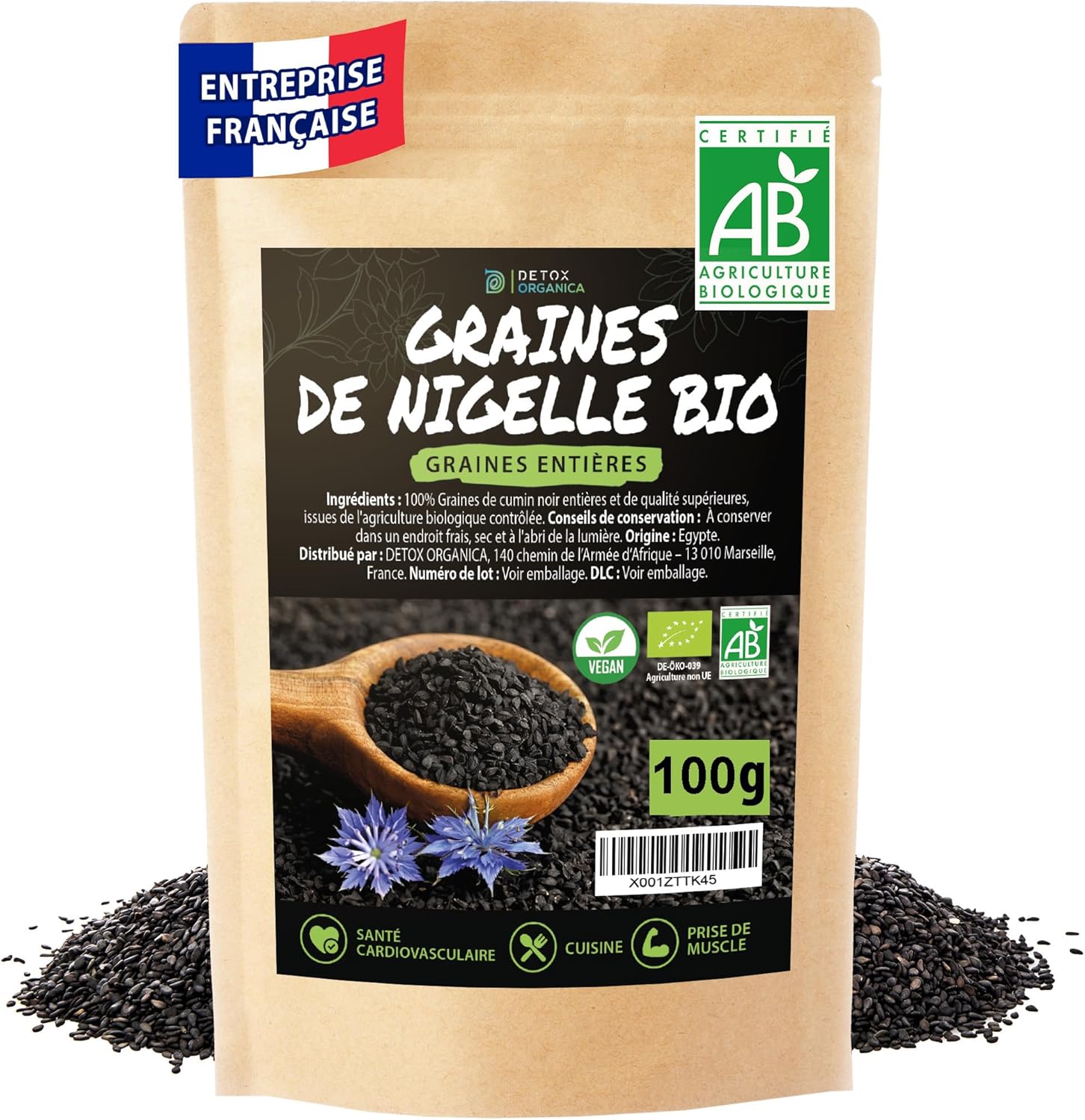 Thumbnail 6 de DETOX ORGANICA Graine de Nigelle – 250 g, Nigelle noire biologique certifiée, qualité premium pour vos plats