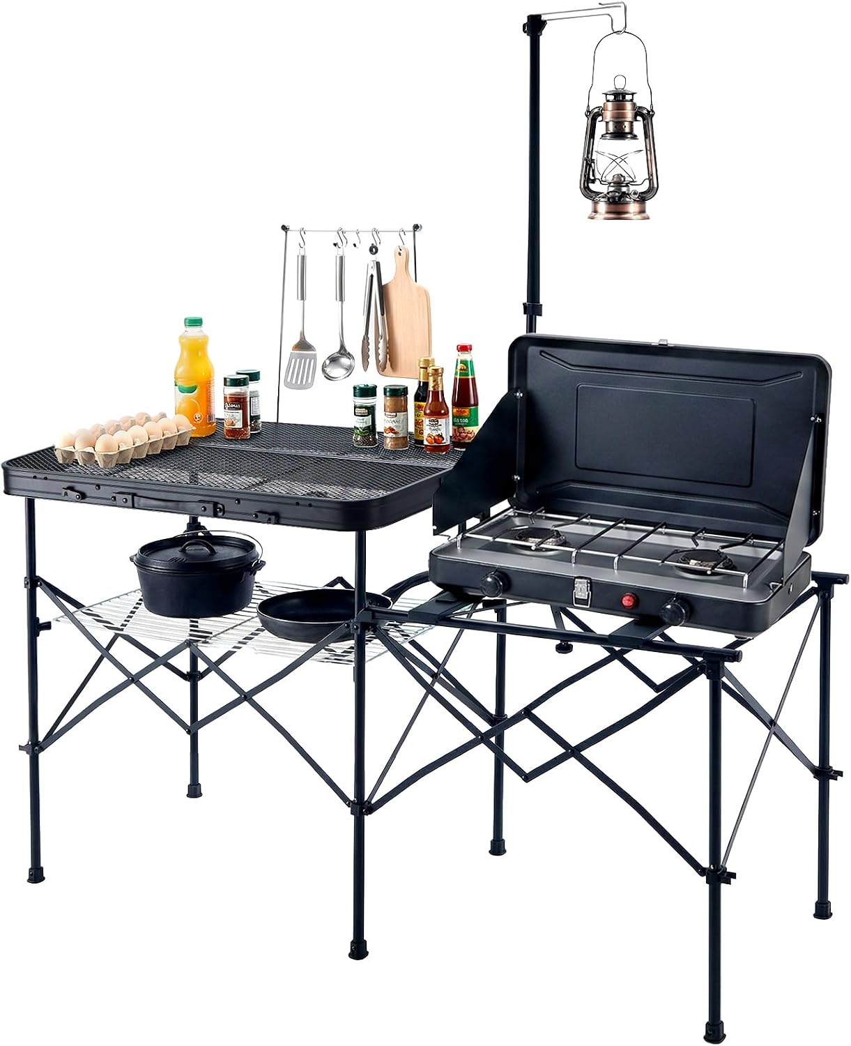 Detalle de Timber Ridge Folding Camp Kitchen Table 56.3-Inch