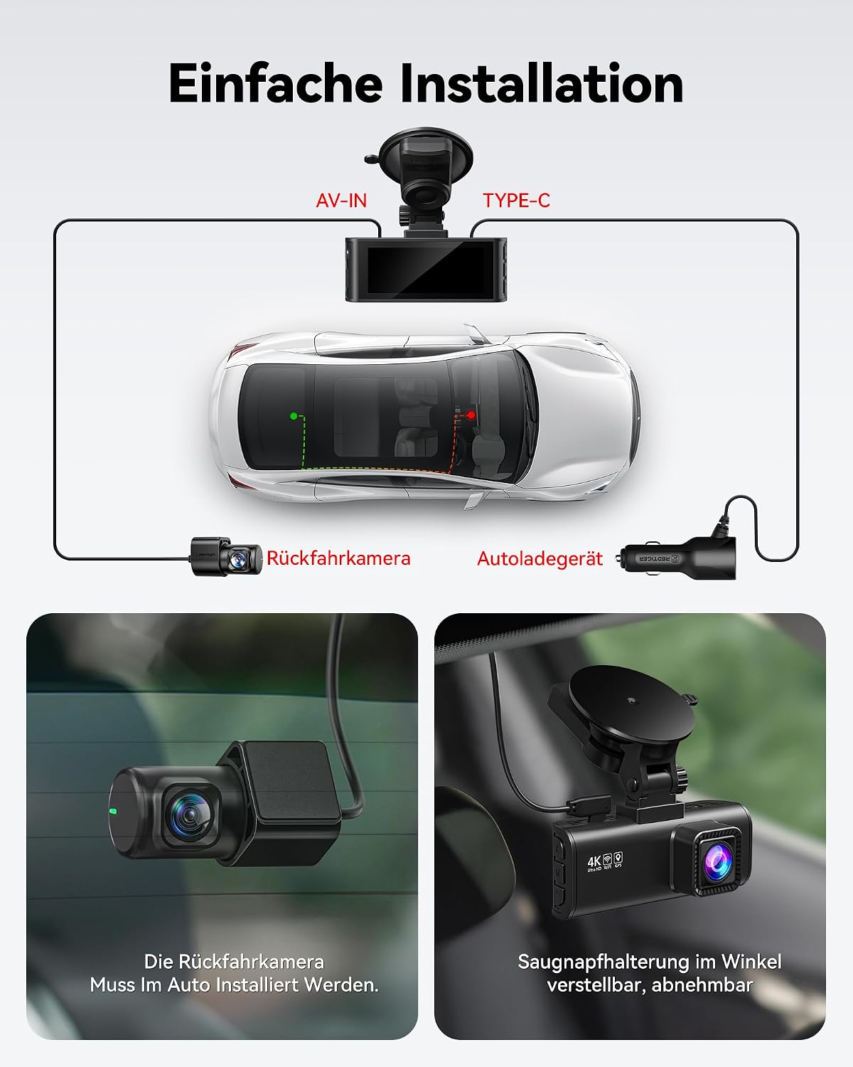 Thumbnail 6 de REDTIGER Dashcam Front-/Rear 4K/2,5K mit STARVIS 2 256 GB Max
