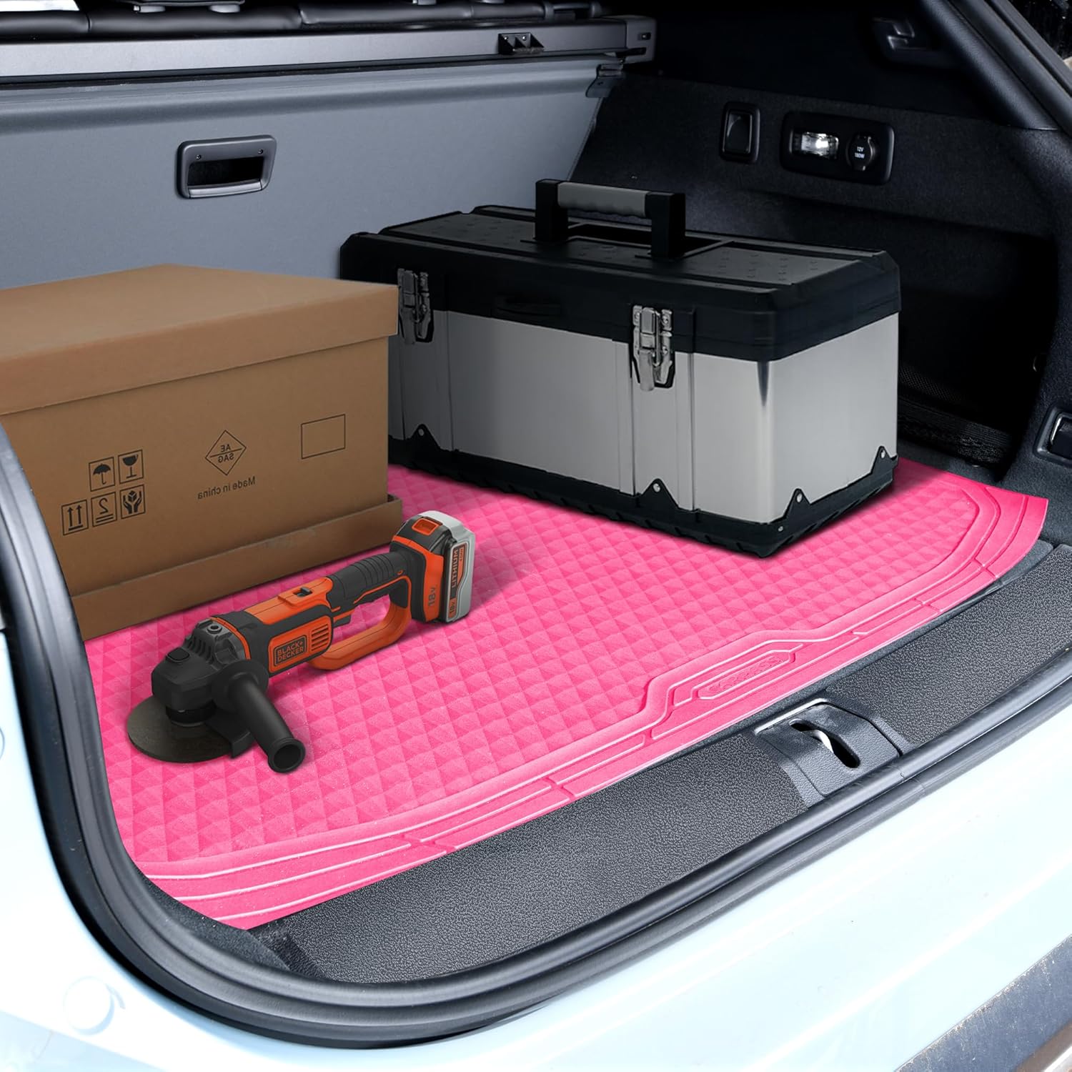 Thumbnail 5 de CAR PASS Heavy Duty Rubber Floor Mats 3D Trunk Liner