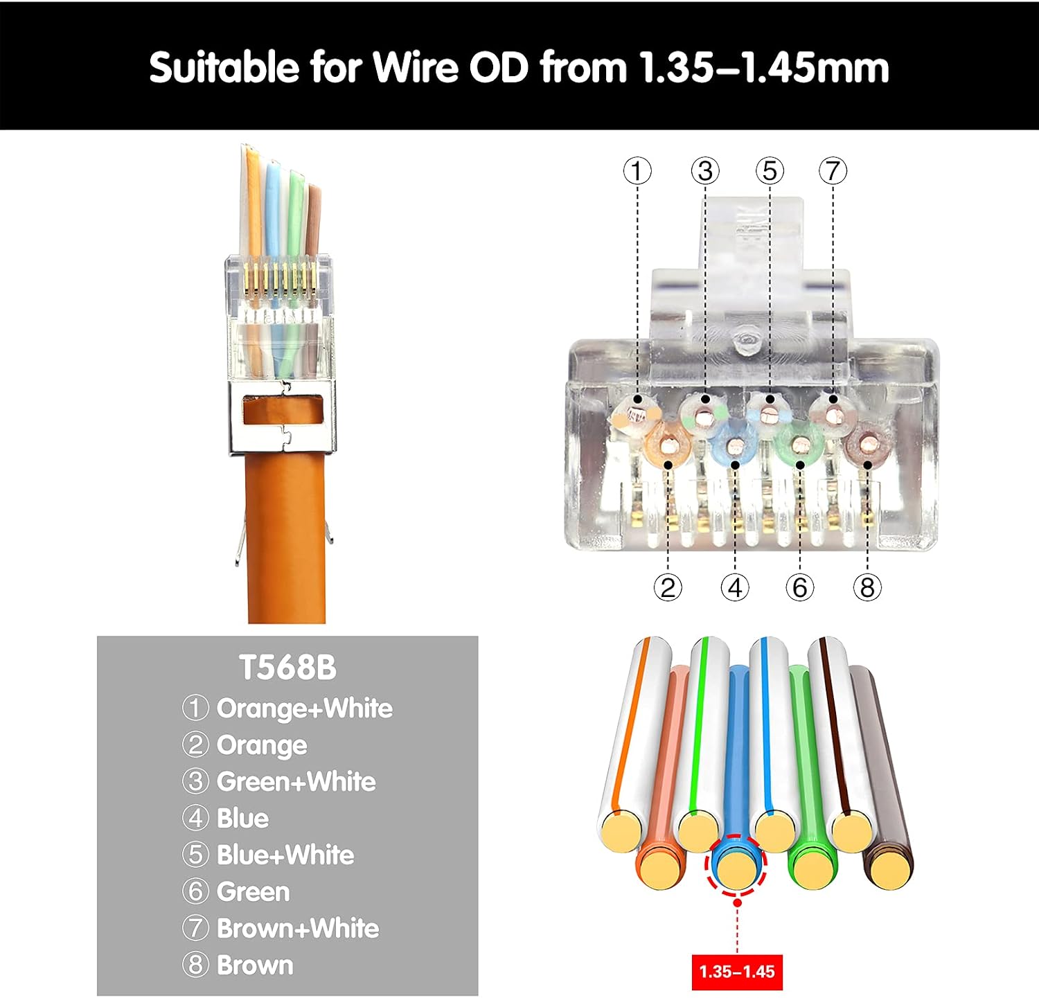 Detalle 2 de VCELINK GJ671BL Crimpzange RJ45 für CAT7