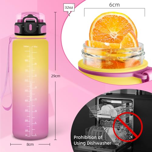 Detalle 2 de Grsta 1 Litro botella de agua deportiva con pajita