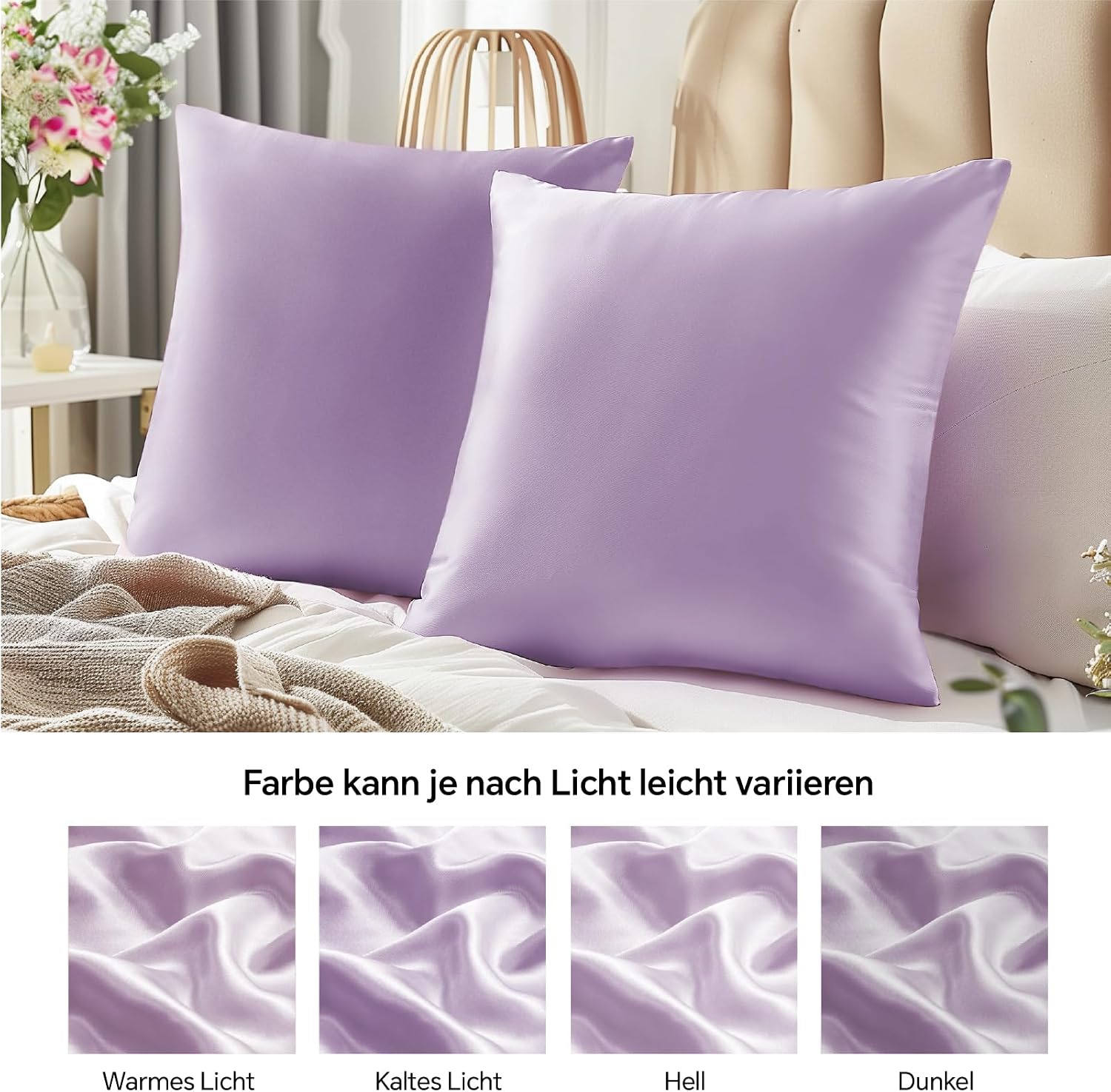Detalle 2 de BEDELITE Satin Kissenbezug 80 x 80