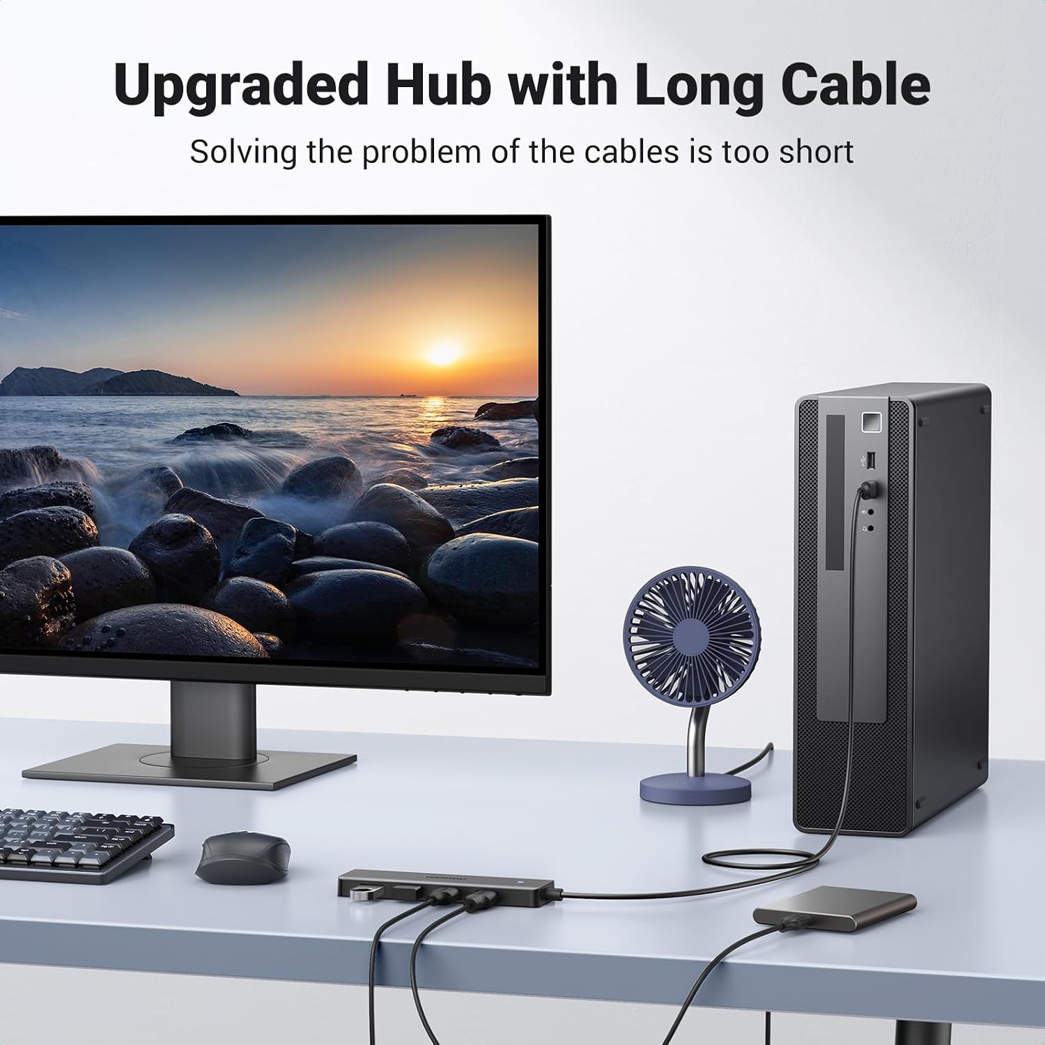 Detalle 2 de UGREEN USB Hub 3.0 4‑Port with 60cm Cable