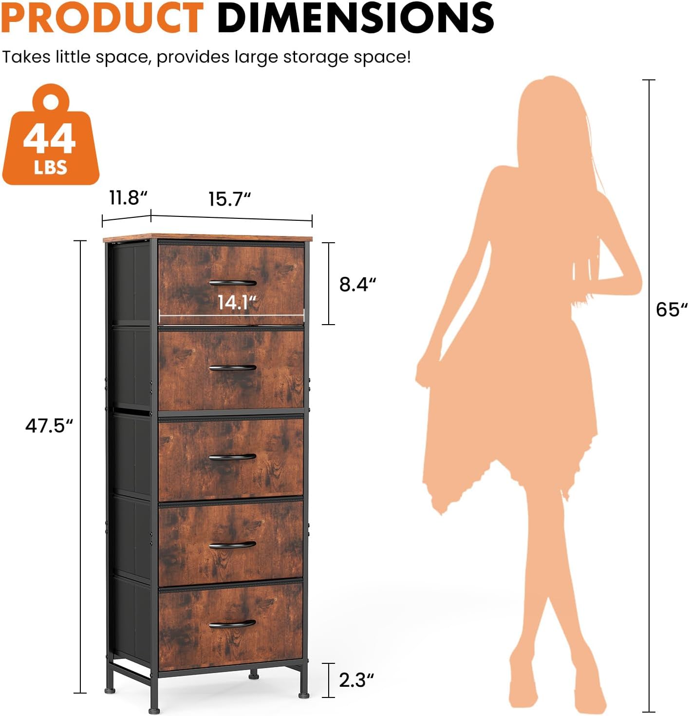 Detalle de Sweetcrispy 5-Drawer Dresser
