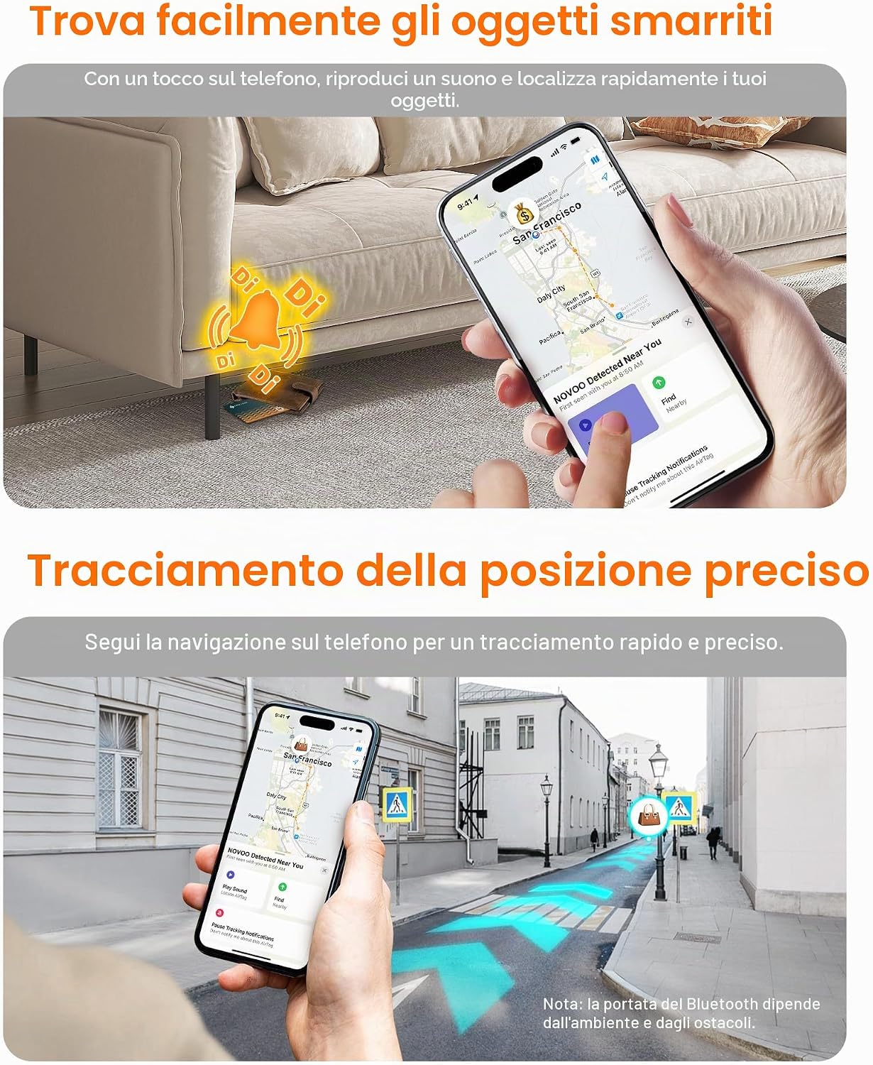 Detalle de NOVOO Air Tag Card Wallet Tracker: localizzatore ultrafino da 1,6 mm per portafoglio e oggetti Apple Find My