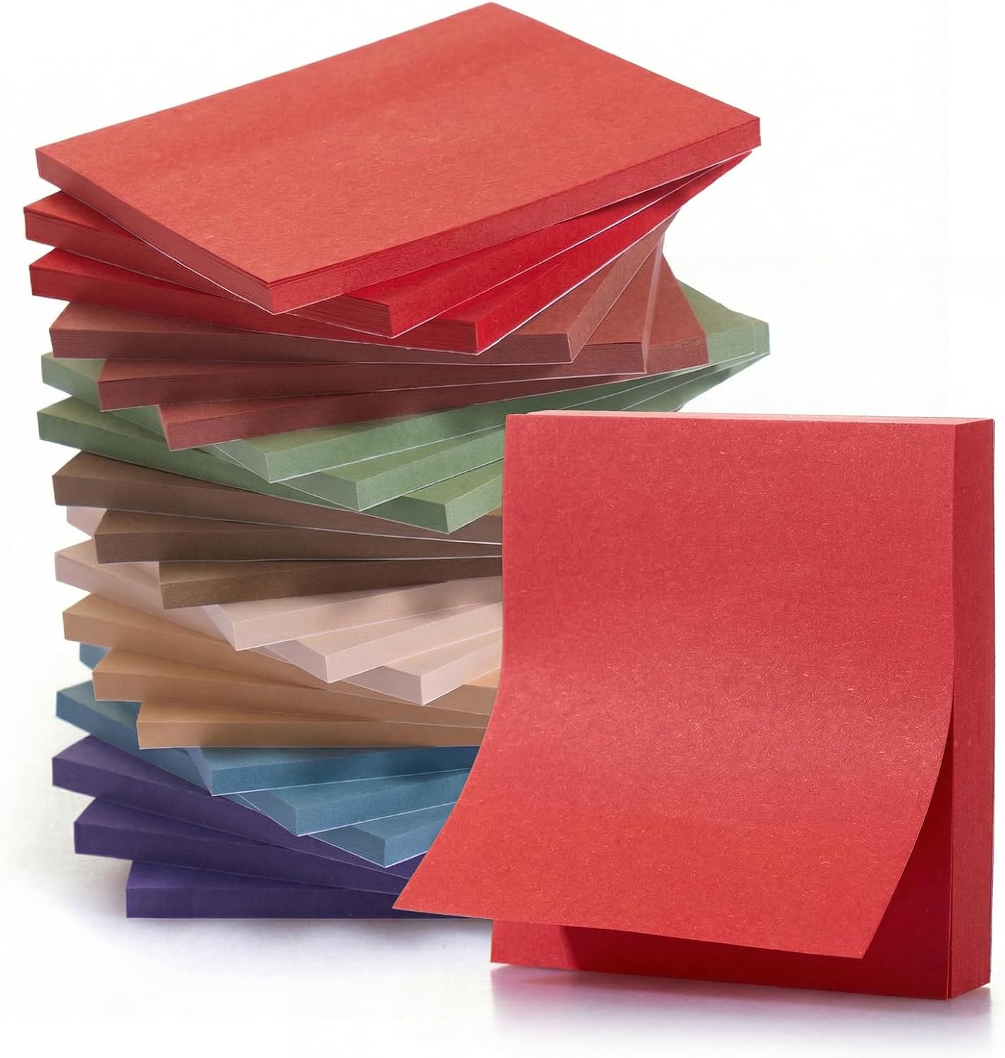 Detalle de KIFZM Self-Stick Note Pads (76 x 76 mm) – 24 bright square pads for office, home & presentations