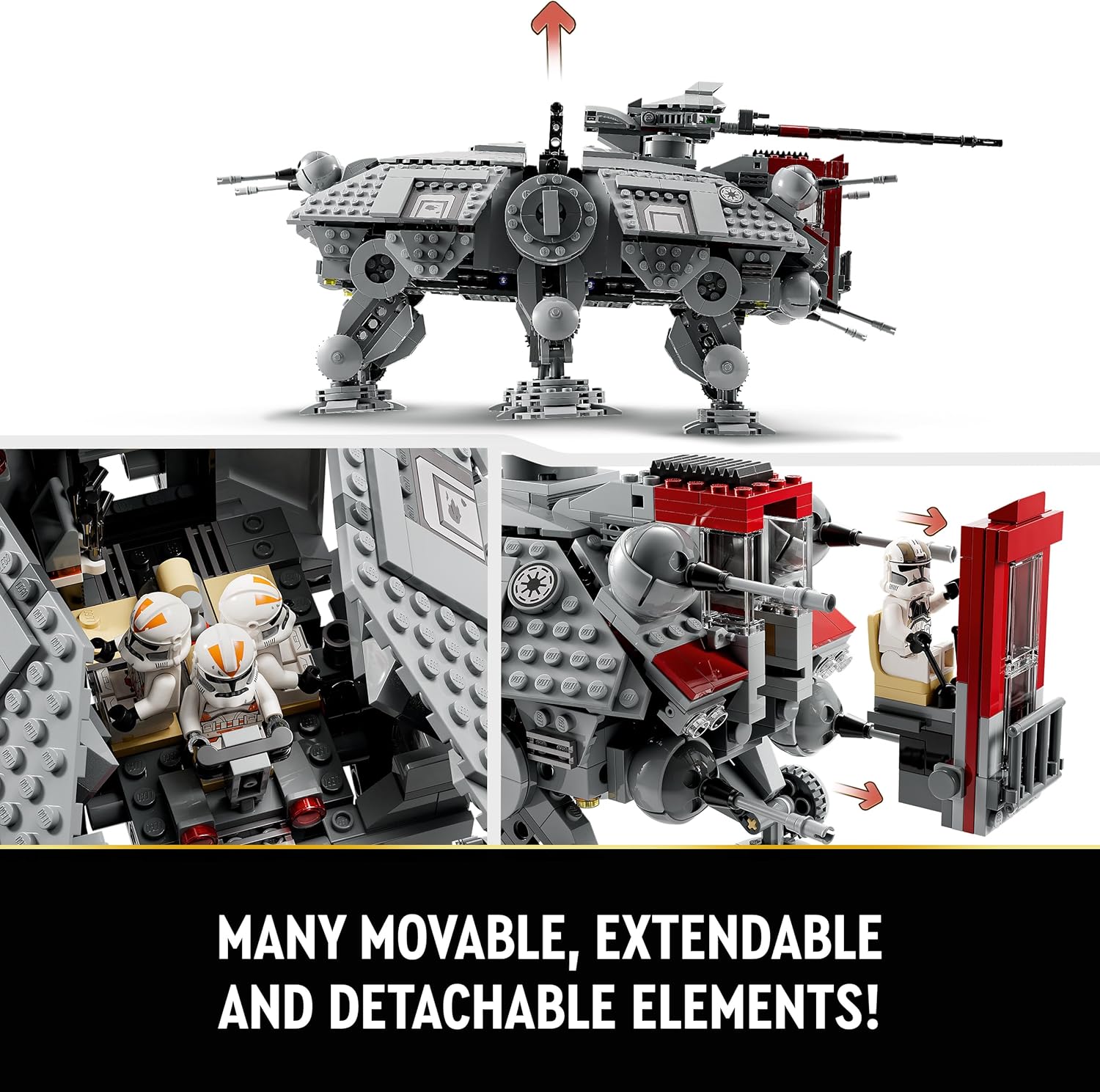 Thumbnail 2 de LEGO Star Wars 75337 AT-TE Walker Building Toy with 3 212th Clone Trooper Minifigures and Droid Figures