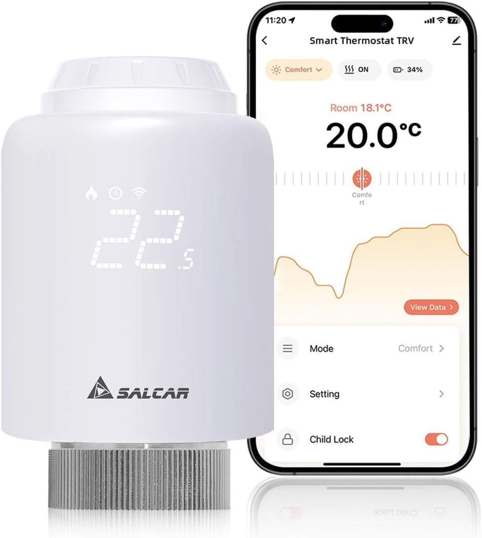 SALCAR TRV603 Thermostat Wi‑Fi thermostatique compatible Alexa 3 modes ♨