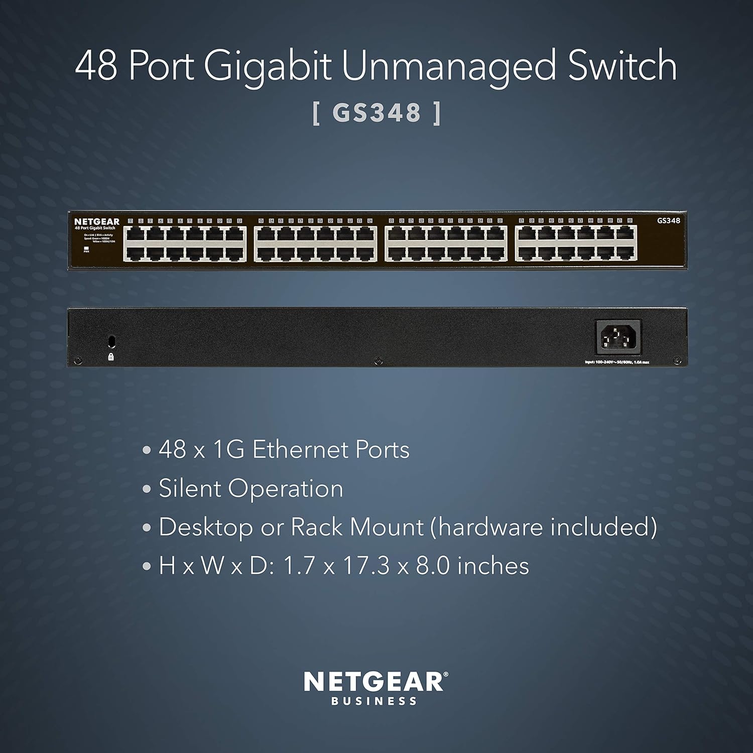 Thumbnail 1 de NETGEAR GS348-100EUS 48‑Port Gigabit Network Switch (Plug-and-Play, Silent)