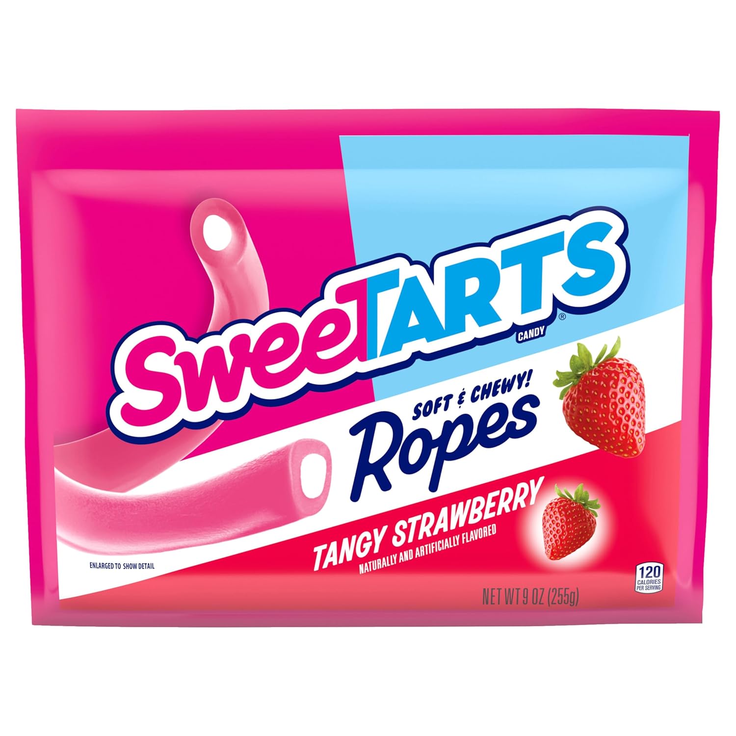 Detalle de SweeTARTS 00079200782047 Tangy Strawberry Rope Candy, Soft & Chewy, 9 oz