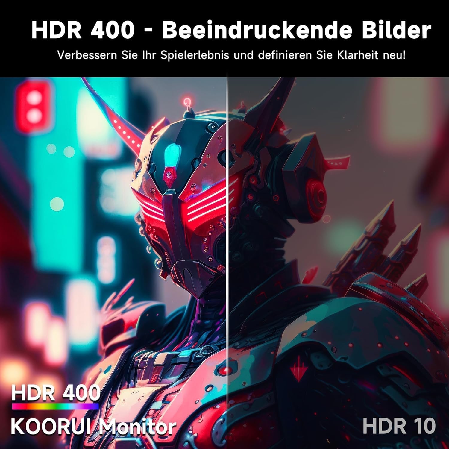 Detalle 2 de KOORUI 27-Inch QHD Gaming Monitor G2721P: Fast IPS, 200Hz, HDR400, 1ms