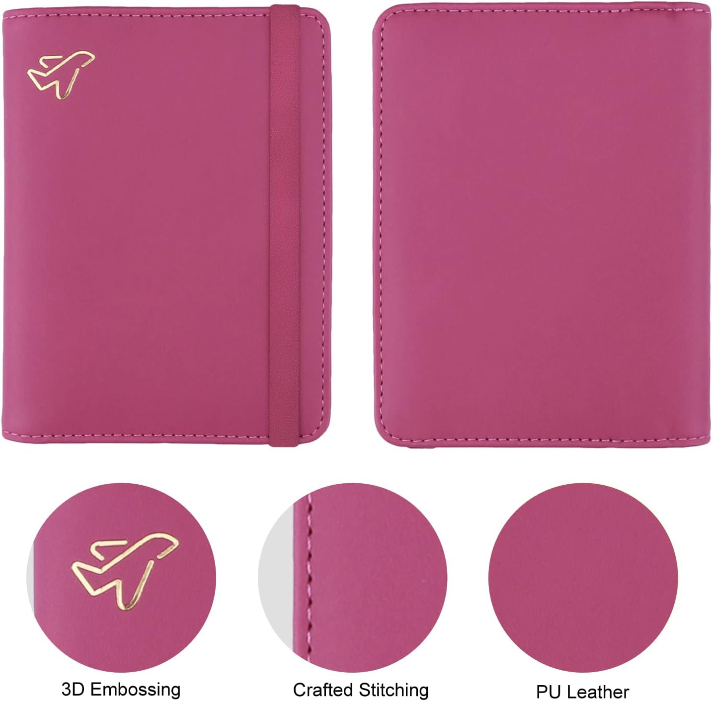 Detalle de WALNEW Passport Holder: PU Leather RFID Travel Passport Cover & Card Holder