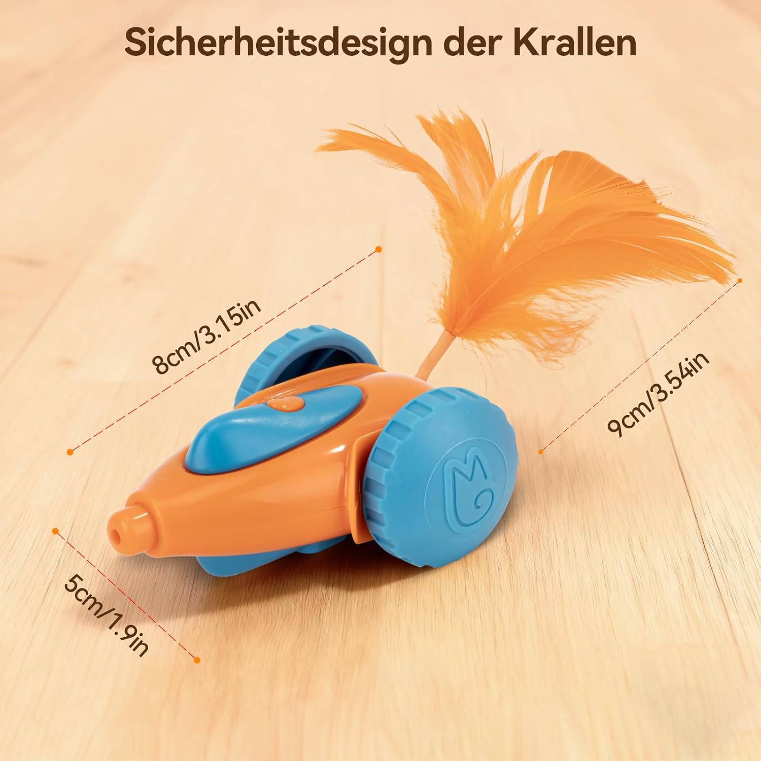 Detalle de Migipaws Interaktives Katzenspielzeug – Elektrische Maus mit Federn, wiederaufladbar