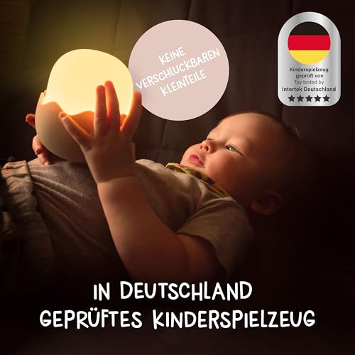 Detalle de MegaLight LED Nachtlicht Kinder Eggy Egg – dimmbares Nachtlicht mit Touch, sicher ab 0 Jahren